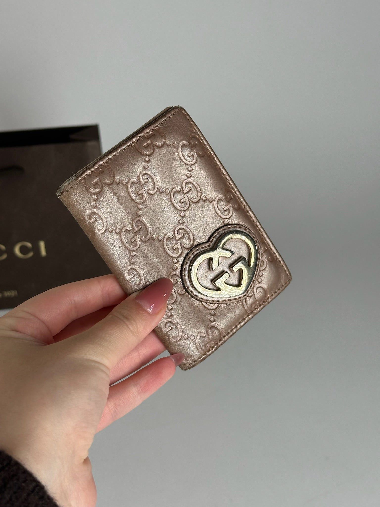 Gucci Vintage monogram Card Holder Rosé metallic Size ONE SIZE - 10 Thumbnail