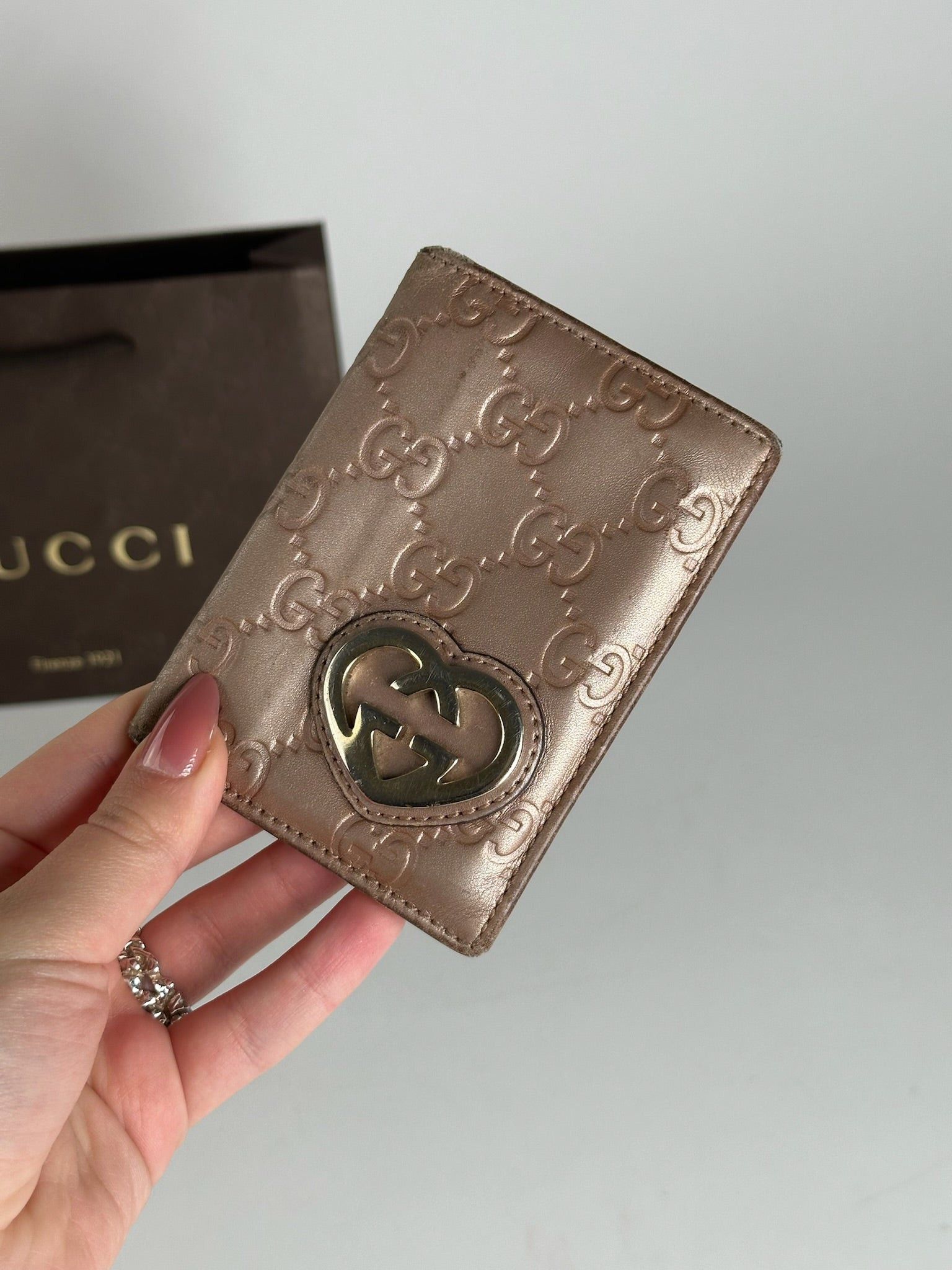 Gucci Vintage monogram Card Holder Rosé metallic Size ONE SIZE - 11 Thumbnail