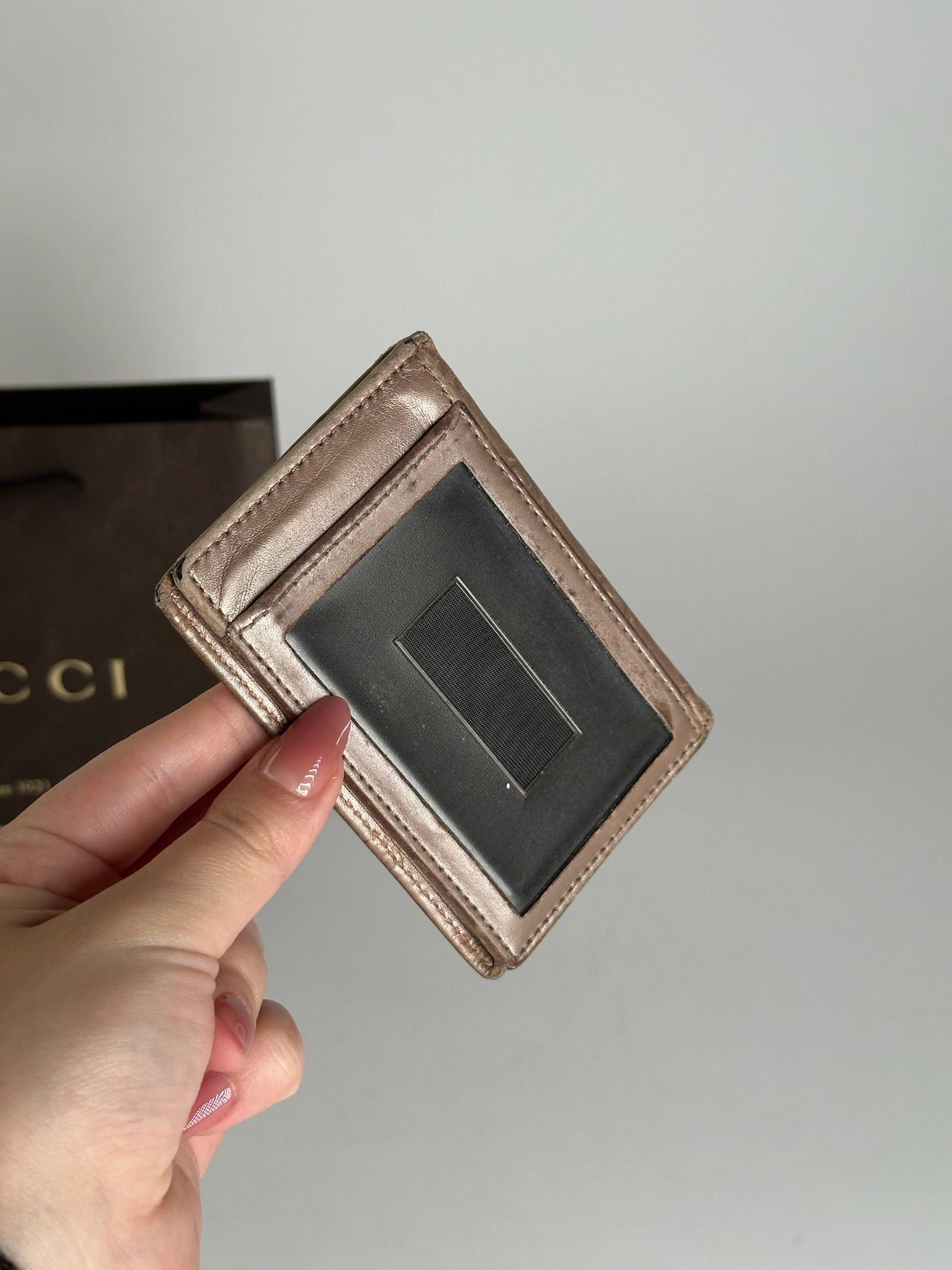 Gucci Vintage monogram Card Holder Rosé metallic Size ONE SIZE - 9 Thumbnail