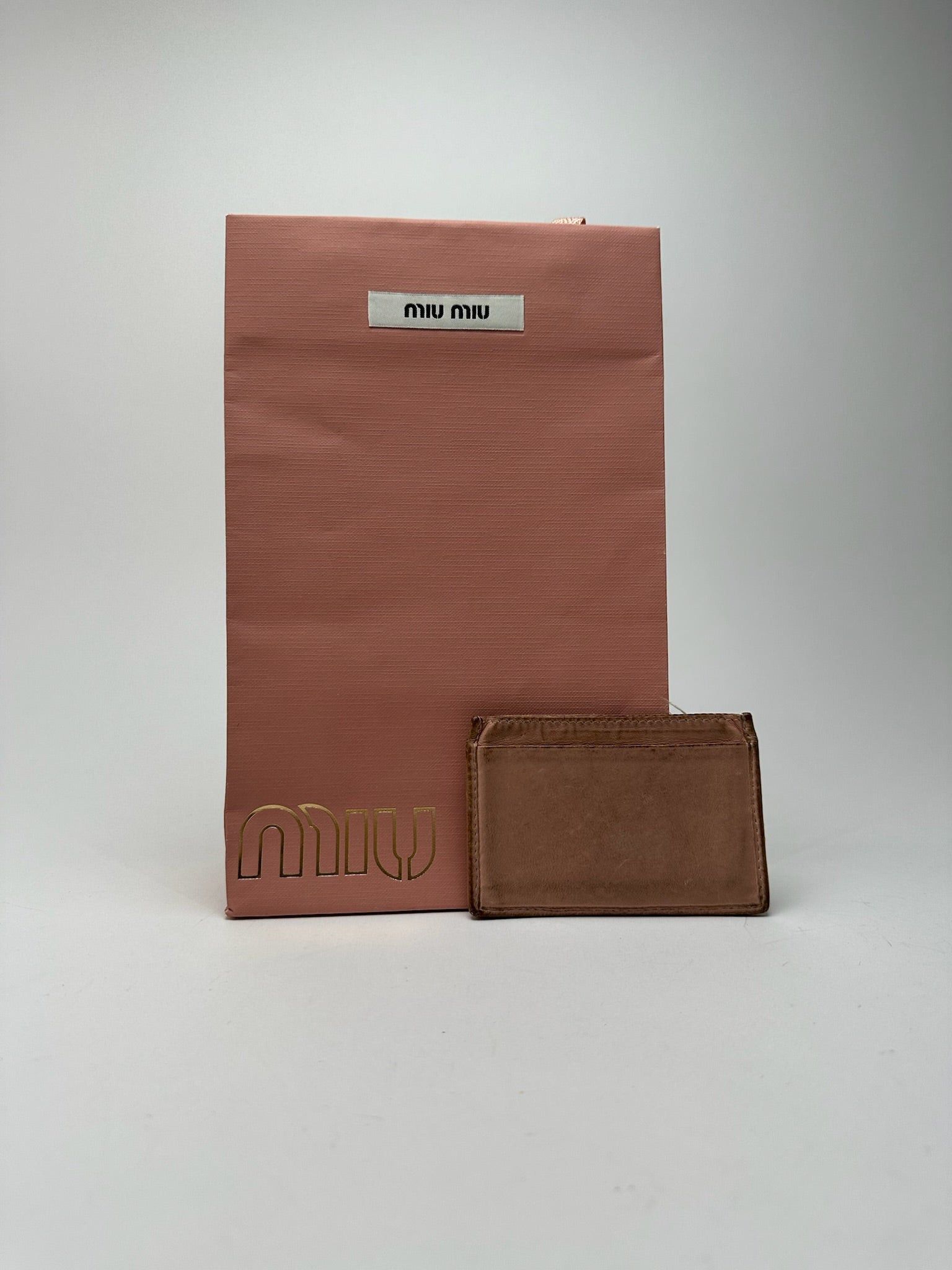 Miu Miu Vintage Leather Card Holder Pink Size ONE SIZE - 2 Thumbnail