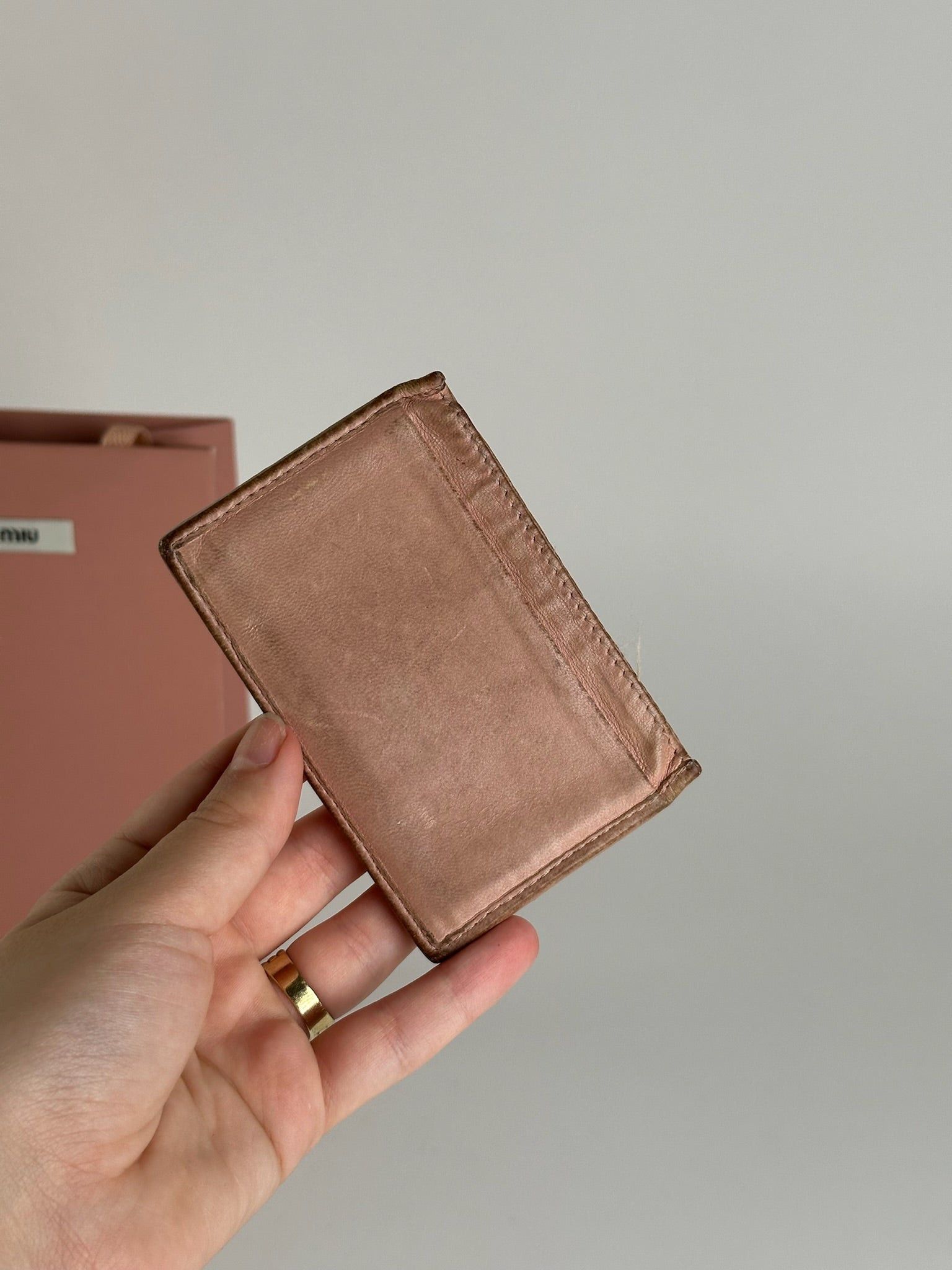 Miu Miu Vintage Leather Card Holder Pink Size ONE SIZE - 4 Thumbnail
