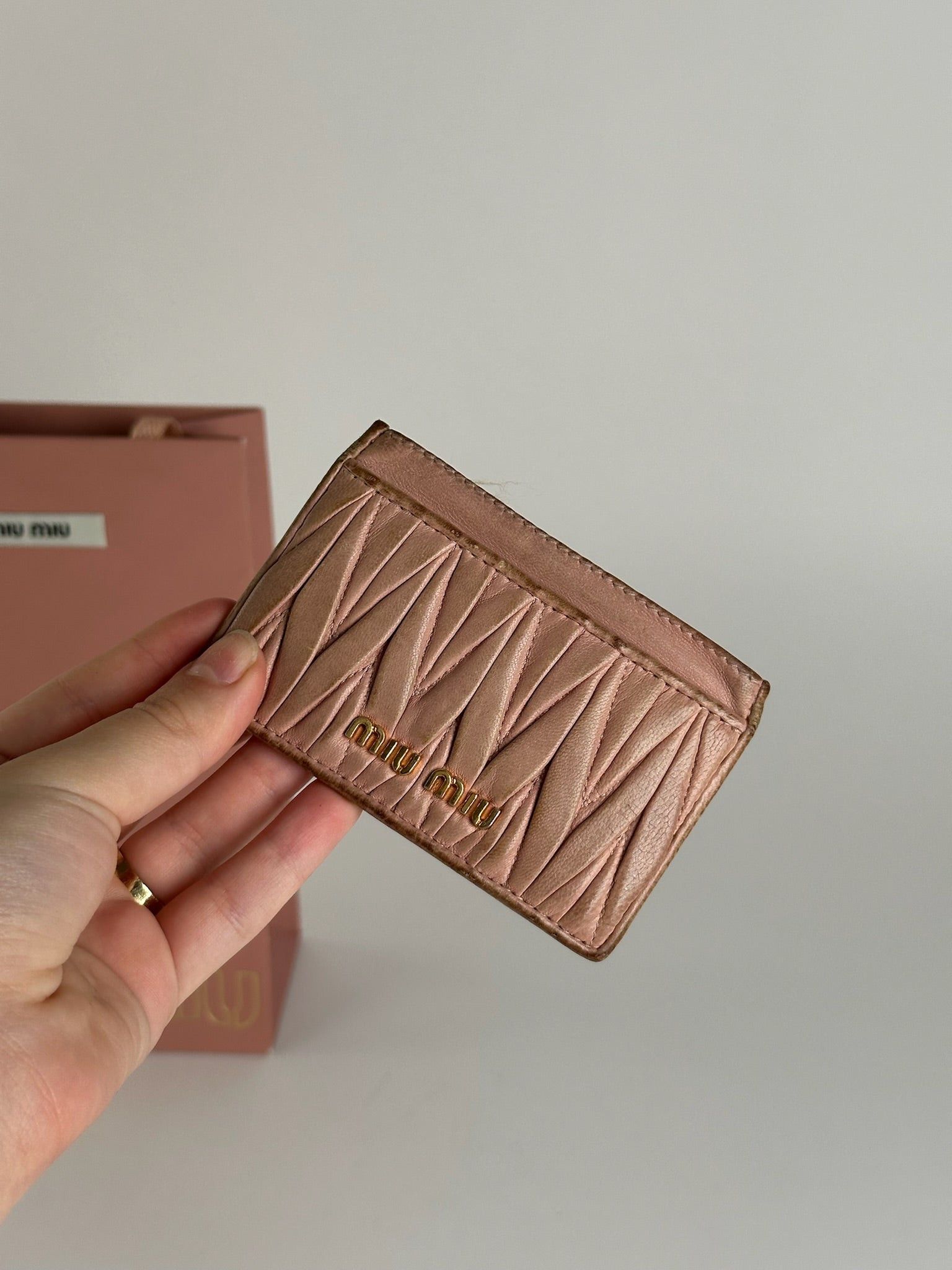Miu Miu Vintage Leather Card Holder Pink Size ONE SIZE - 7 Thumbnail