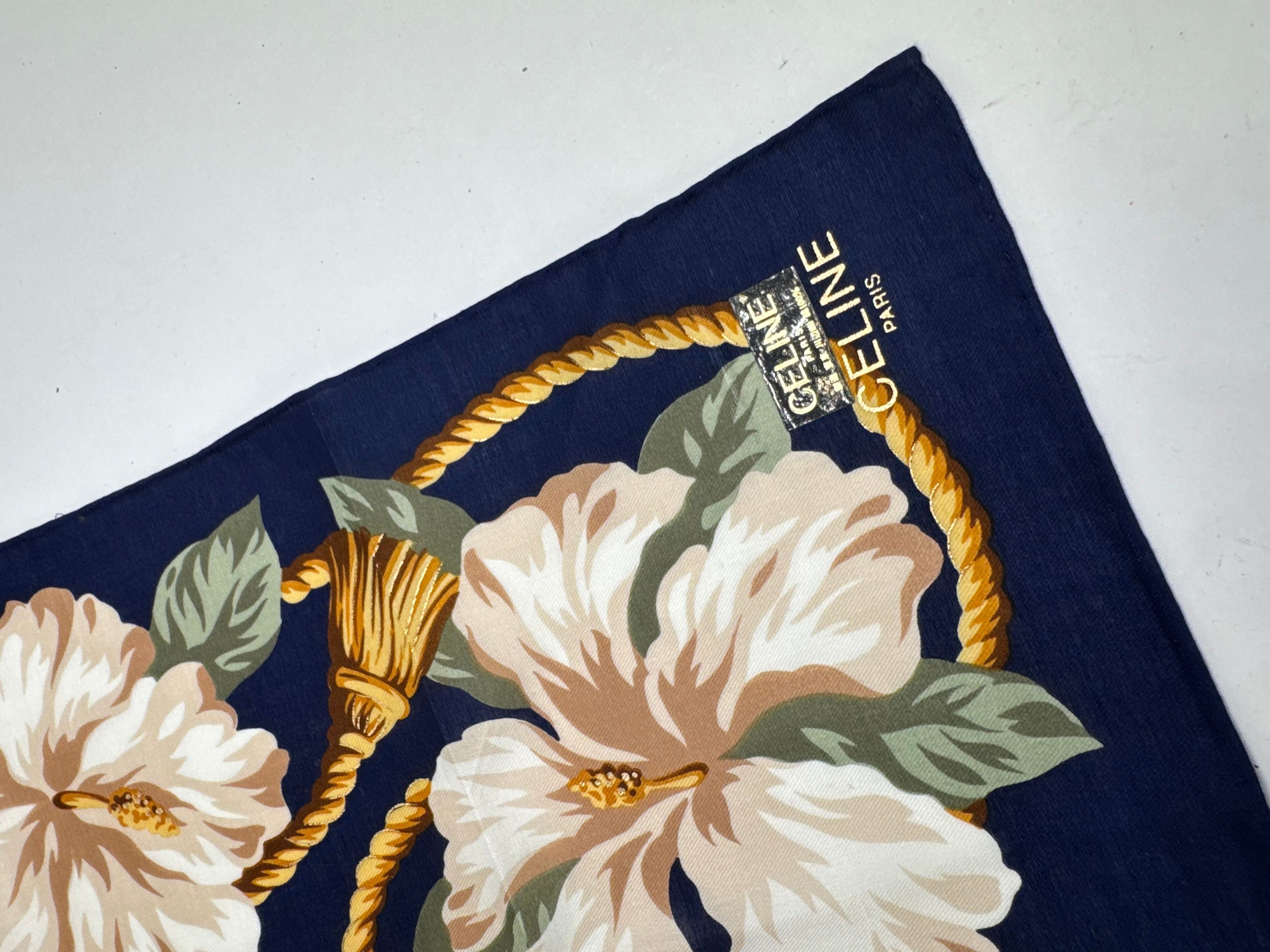 Celine Vintage Floral Scarf Size ONE SIZE - 3 Thumbnail