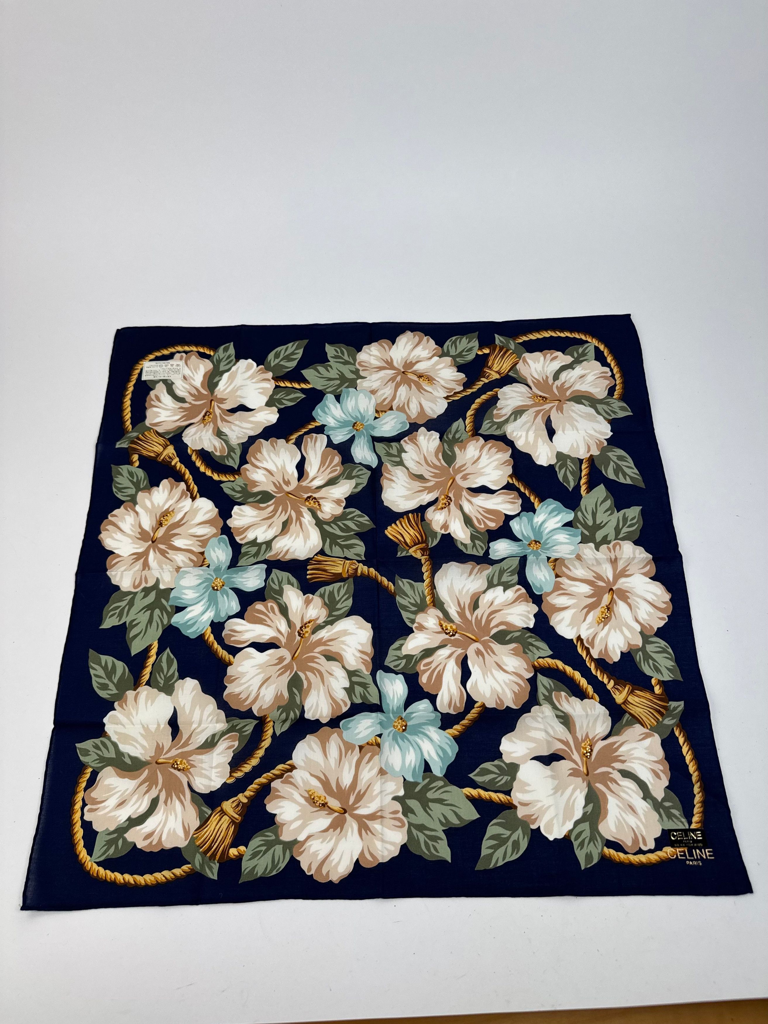 Celine Vintage Floral Scarf Size ONE SIZE - 6 Thumbnail