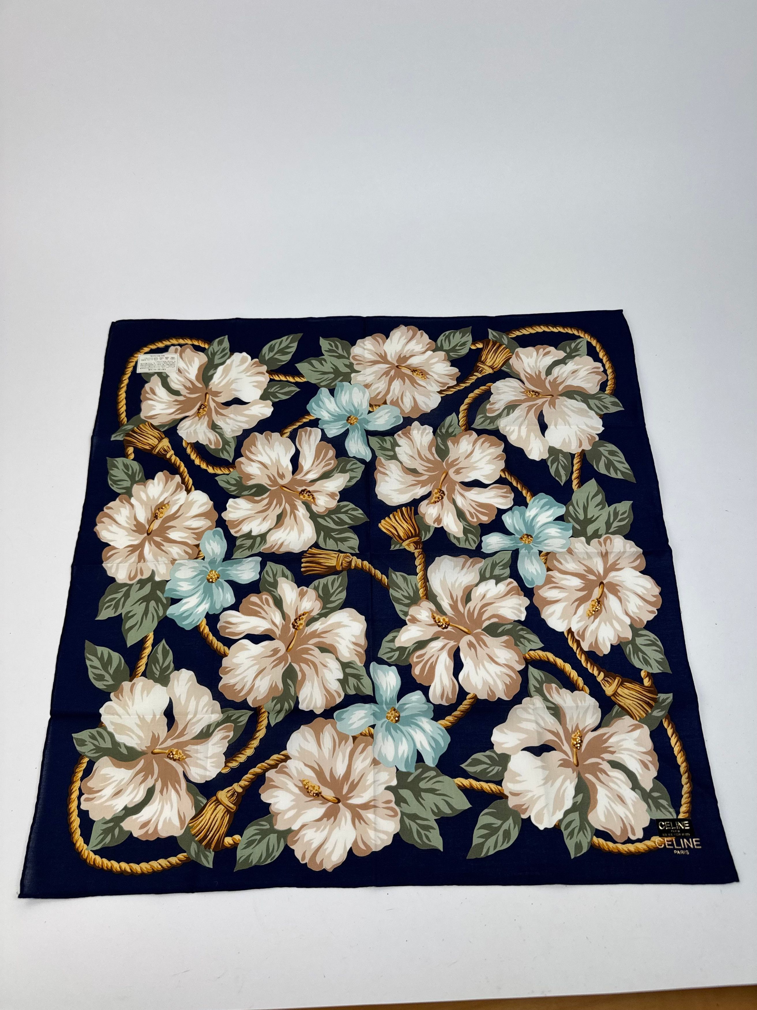 Celine Vintage Floral Scarf Size ONE SIZE - 10 Thumbnail