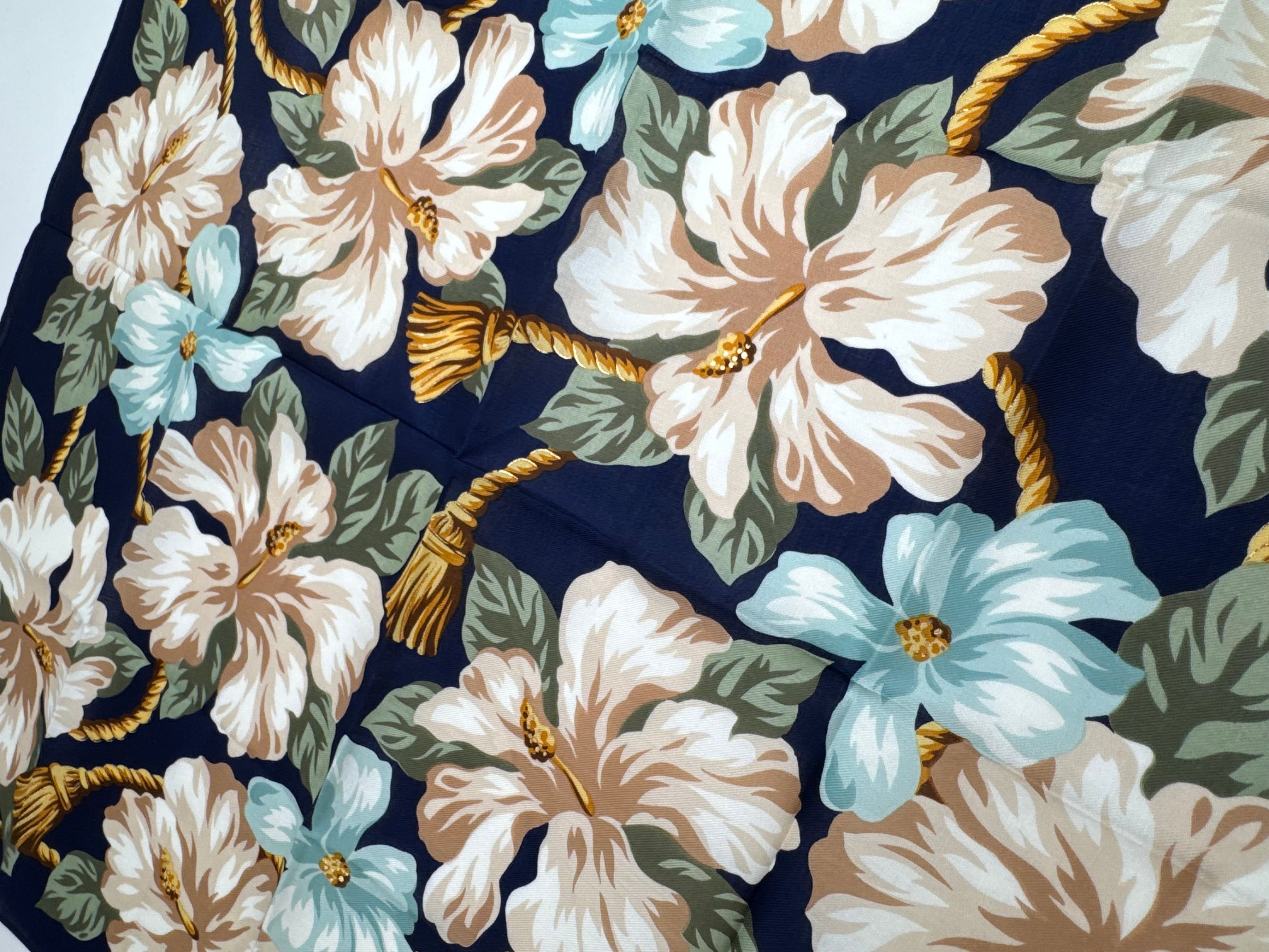 Celine Vintage Floral Scarf Size ONE SIZE - 4 Thumbnail