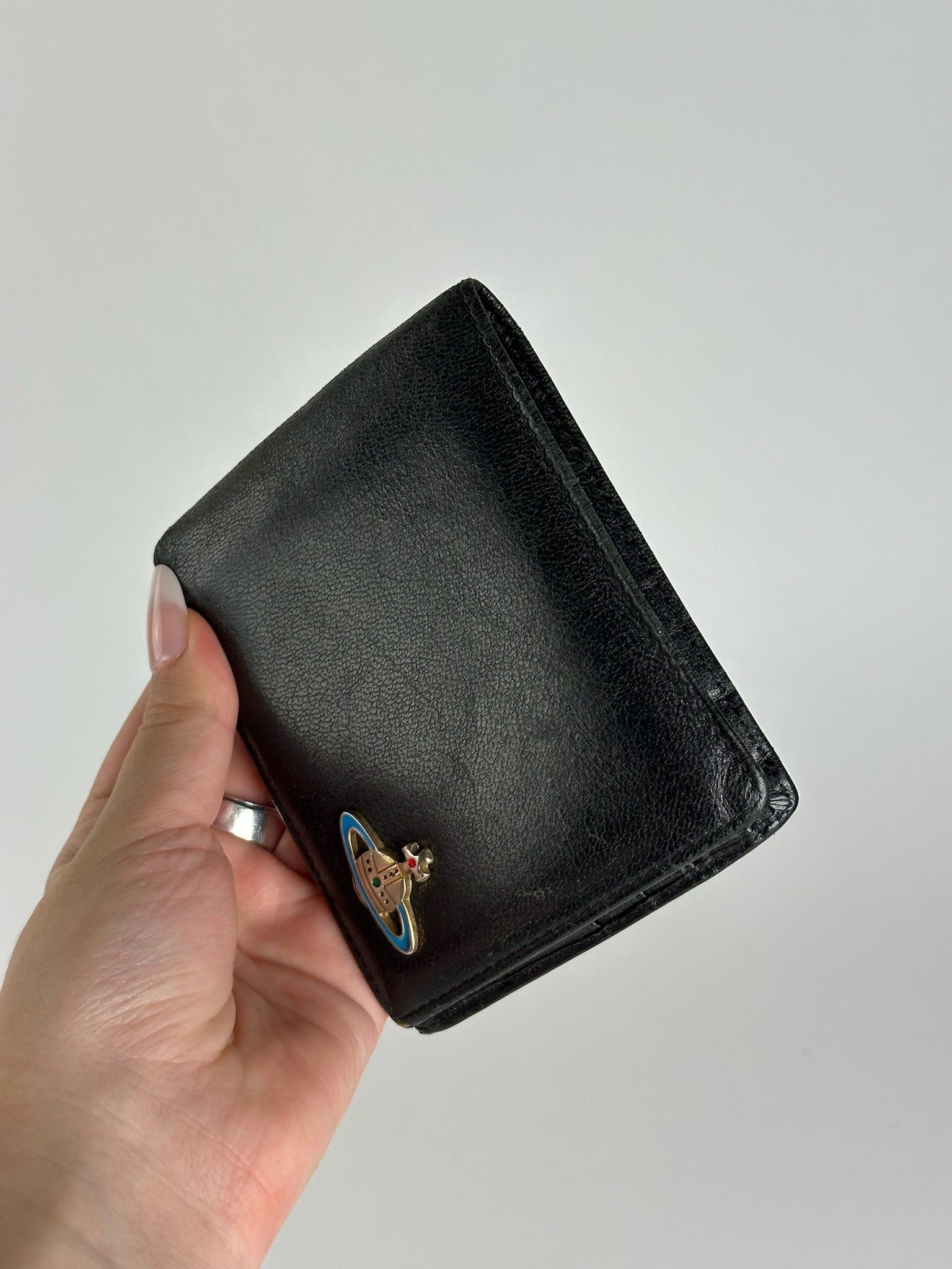 Vivienne Westwood Vintage foldable wallet leather black Size ONE SIZE - 9 Thumbnail