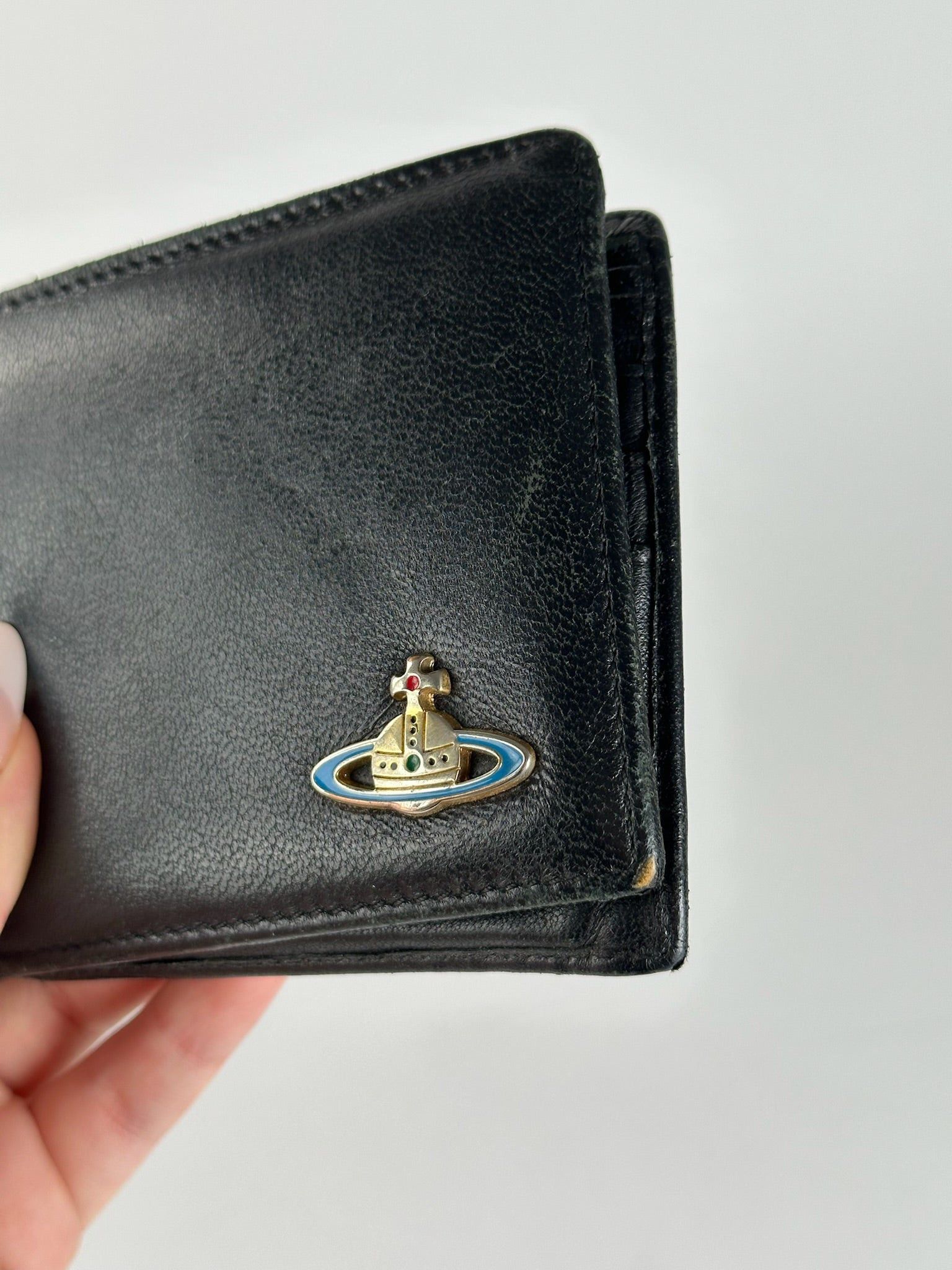 Vivienne Westwood Vintage foldable wallet leather black Size ONE SIZE - 3 Thumbnail