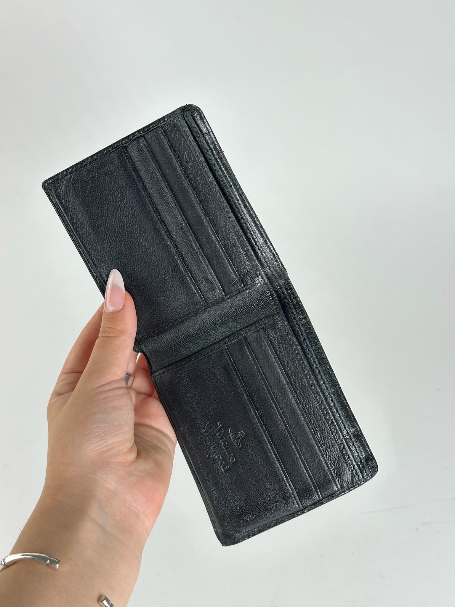 Vivienne Westwood Vintage foldable wallet leather black Size ONE SIZE - 4 Thumbnail