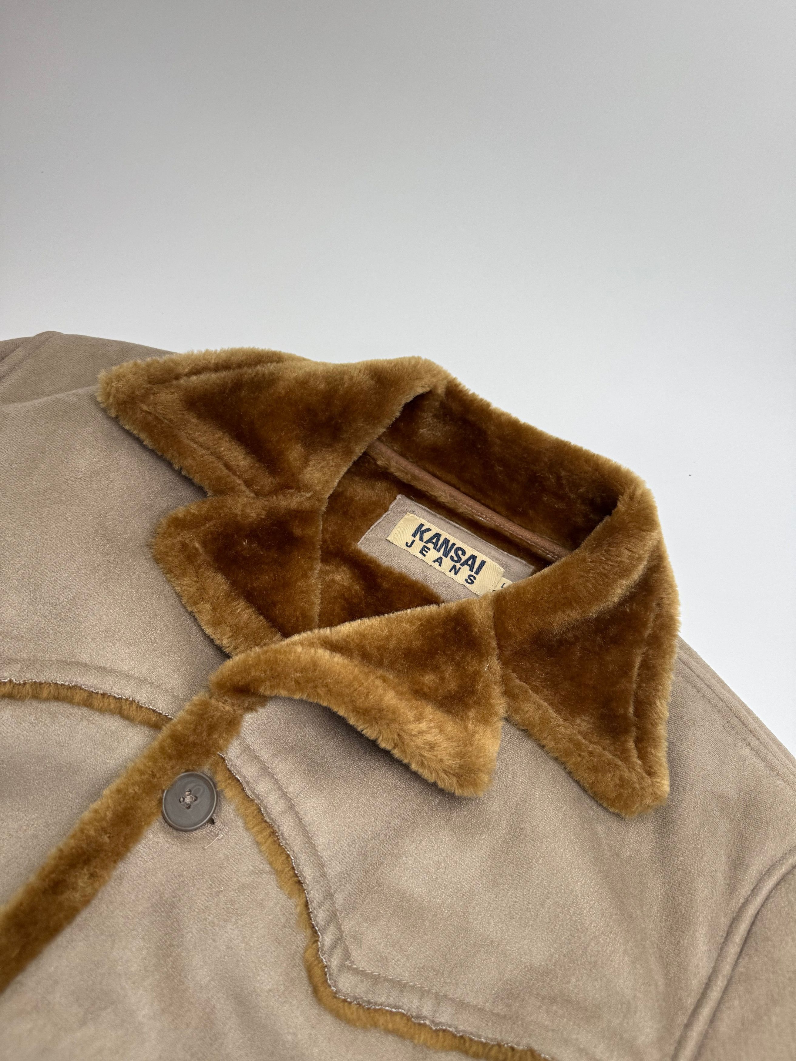 Kansai Yamamoto Vintage fur coat L grey brown Size L / US 10 / IT 46 - 5 Thumbnail