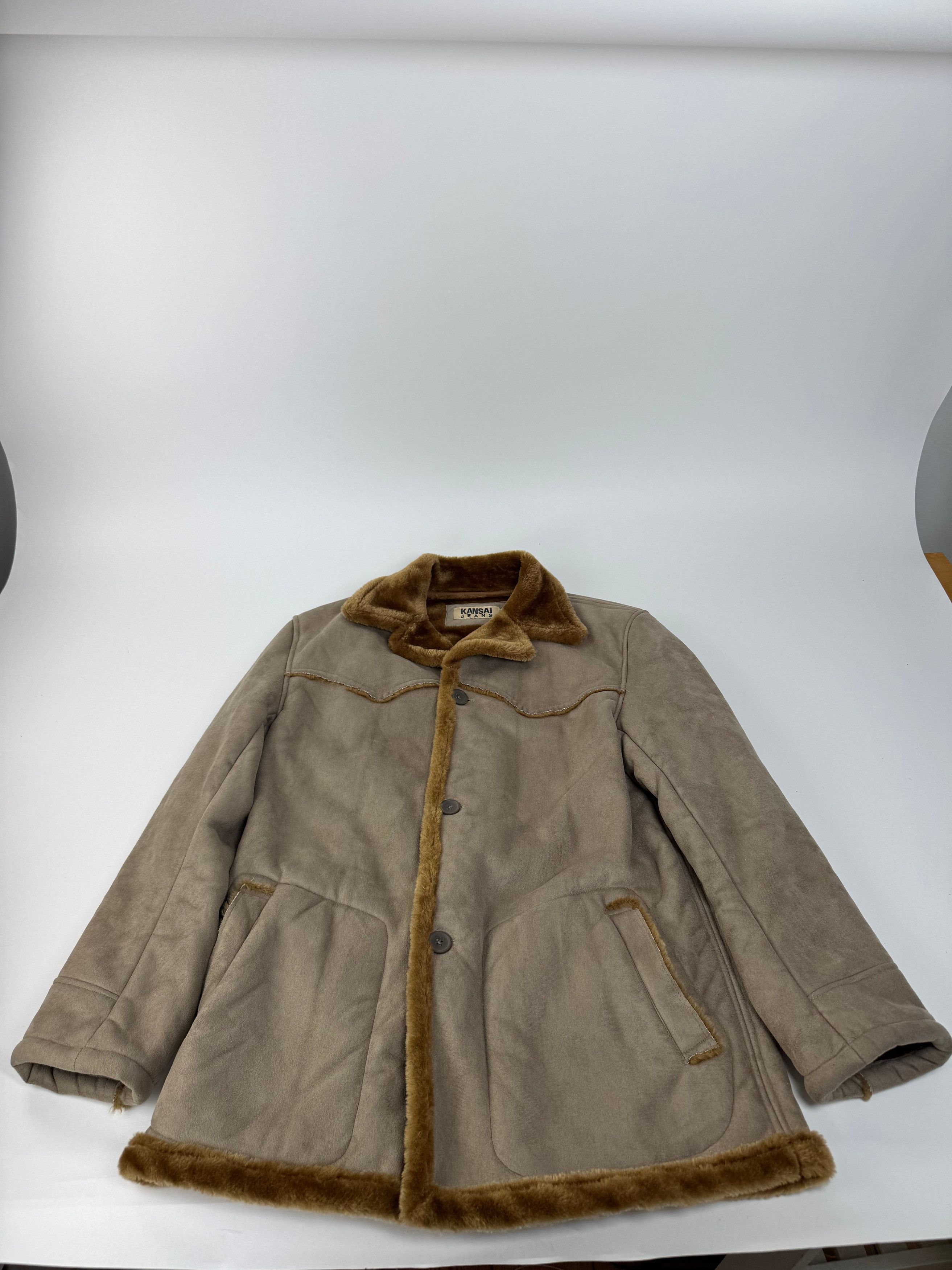 Kansai Yamamoto Vintage fur coat L grey brown Size L / US 10 / IT 46 - 4 Thumbnail