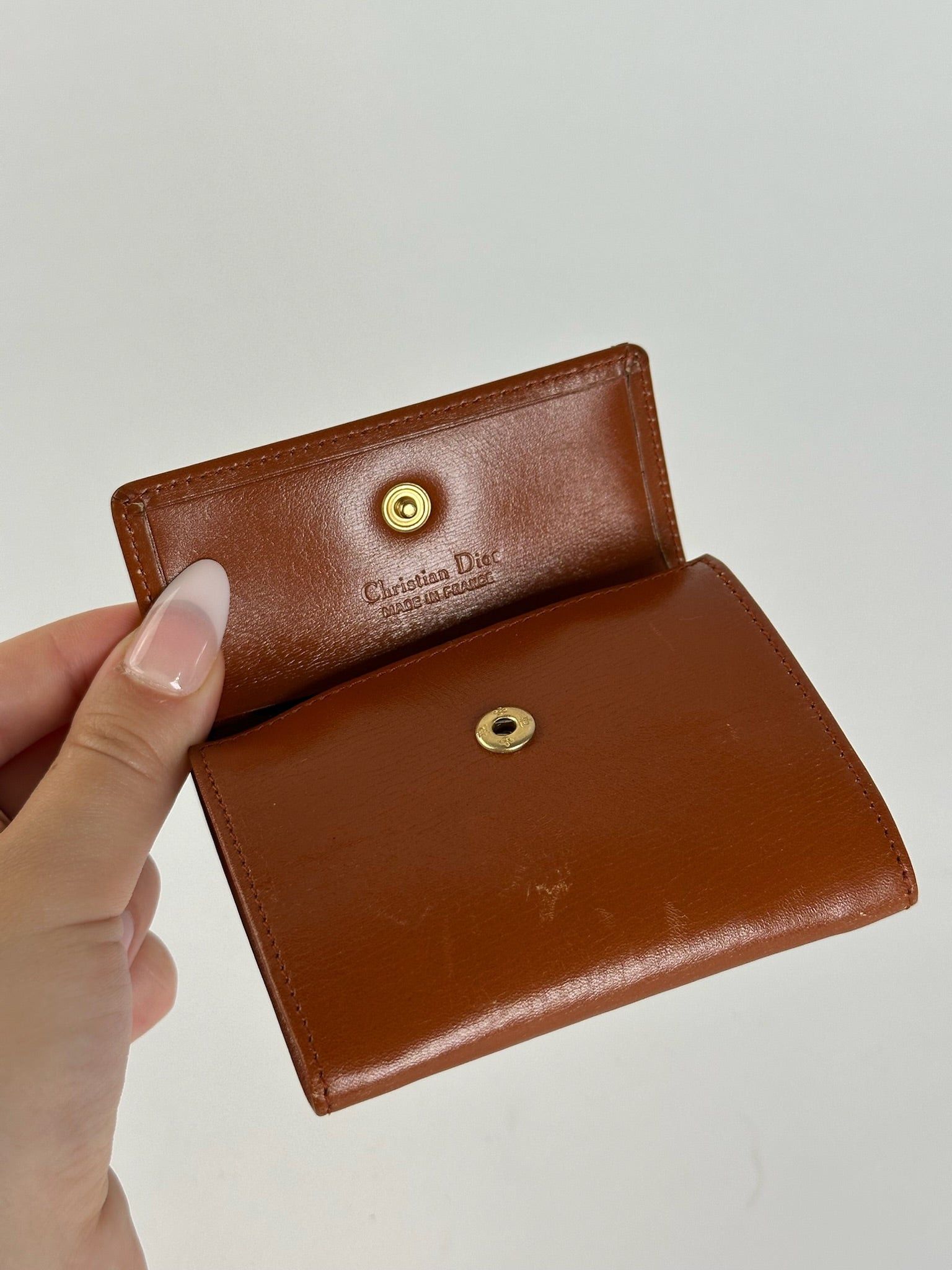 Dior Vintage Leather card holder brown Size ONE SIZE - 3 Thumbnail
