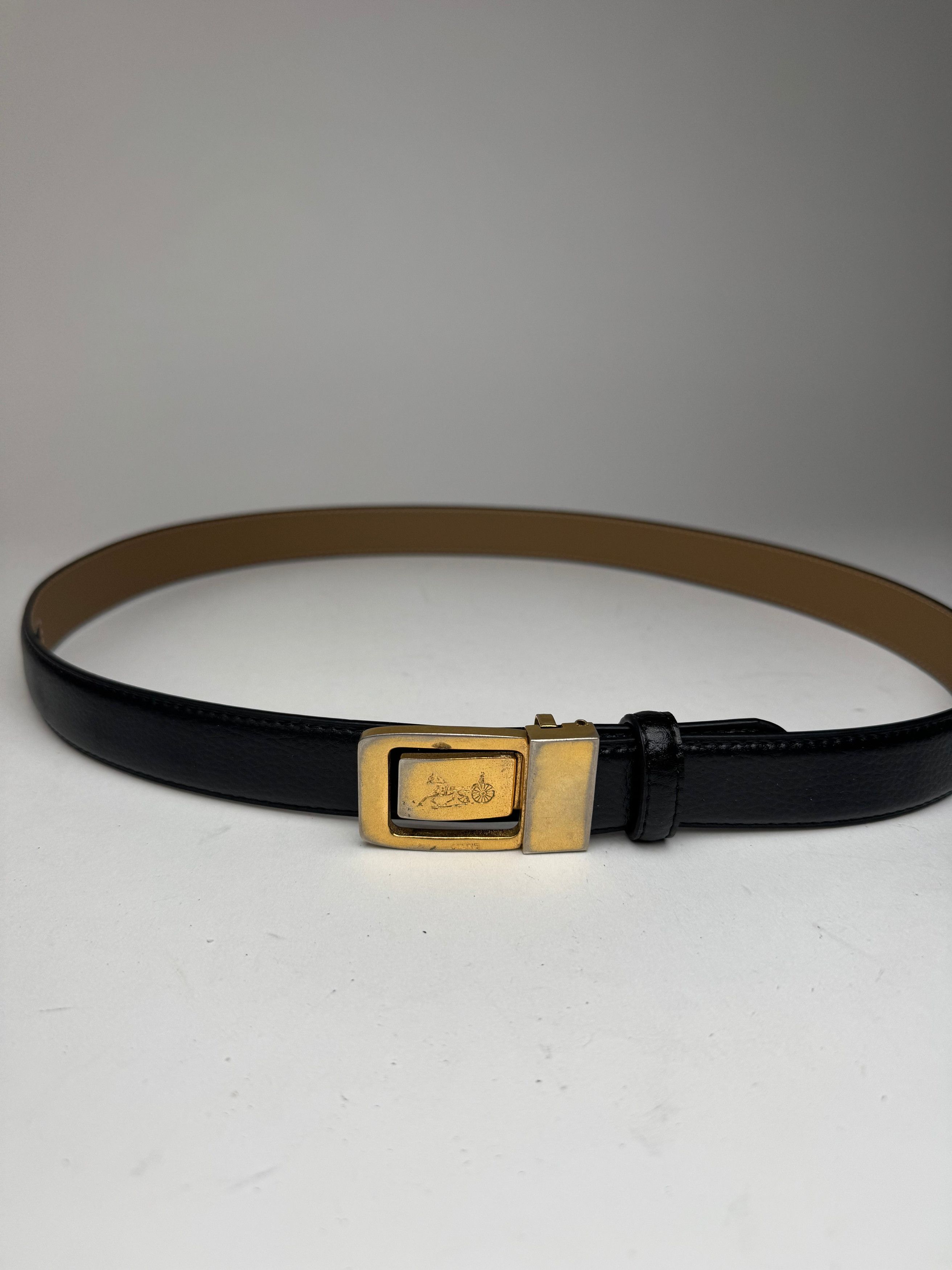 Celine Vintage Paris Leather belt black Size ONE SIZE - 4 Thumbnail