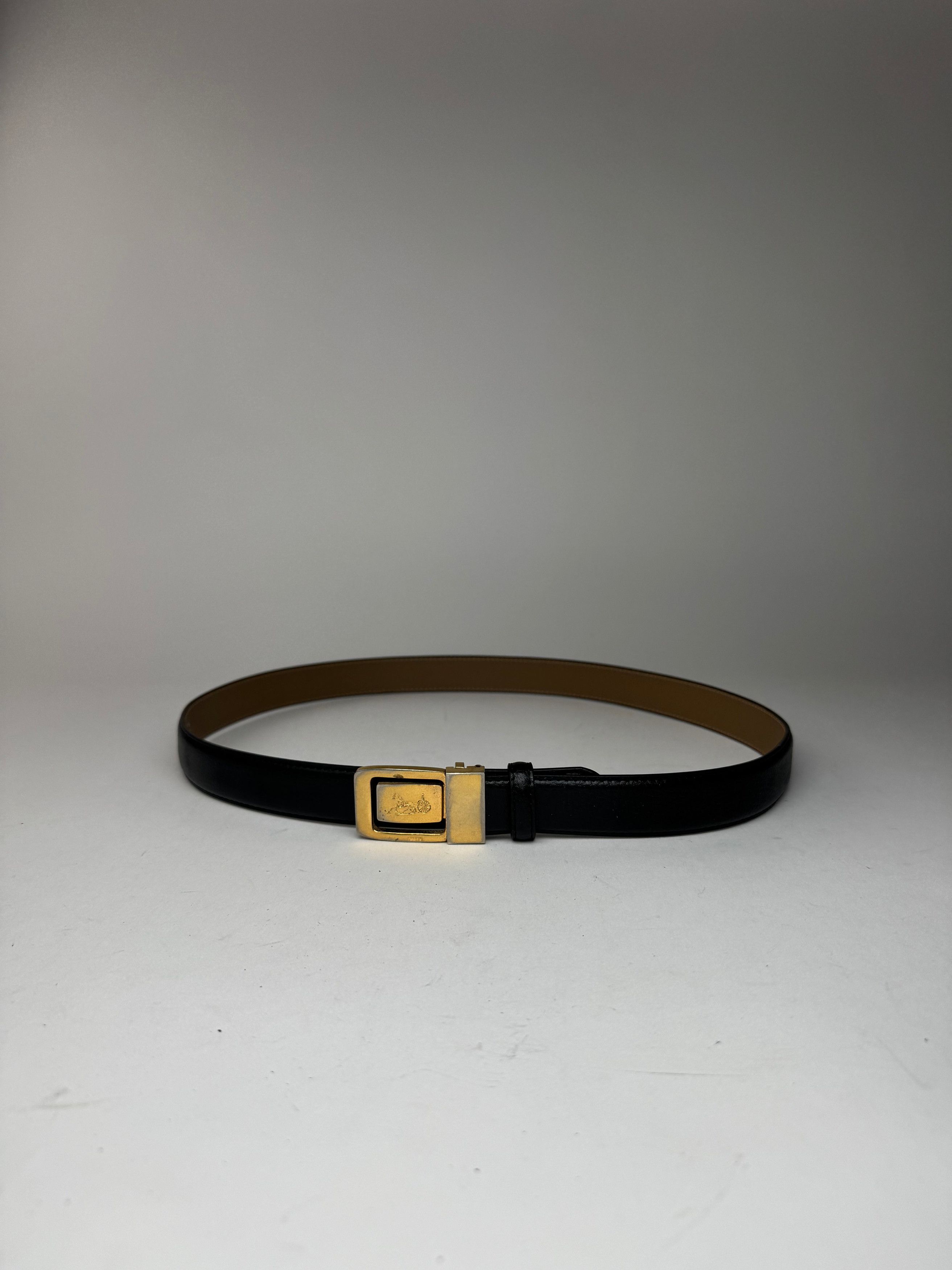 Celine Vintage Paris Leather belt black Size ONE SIZE - 3 Thumbnail