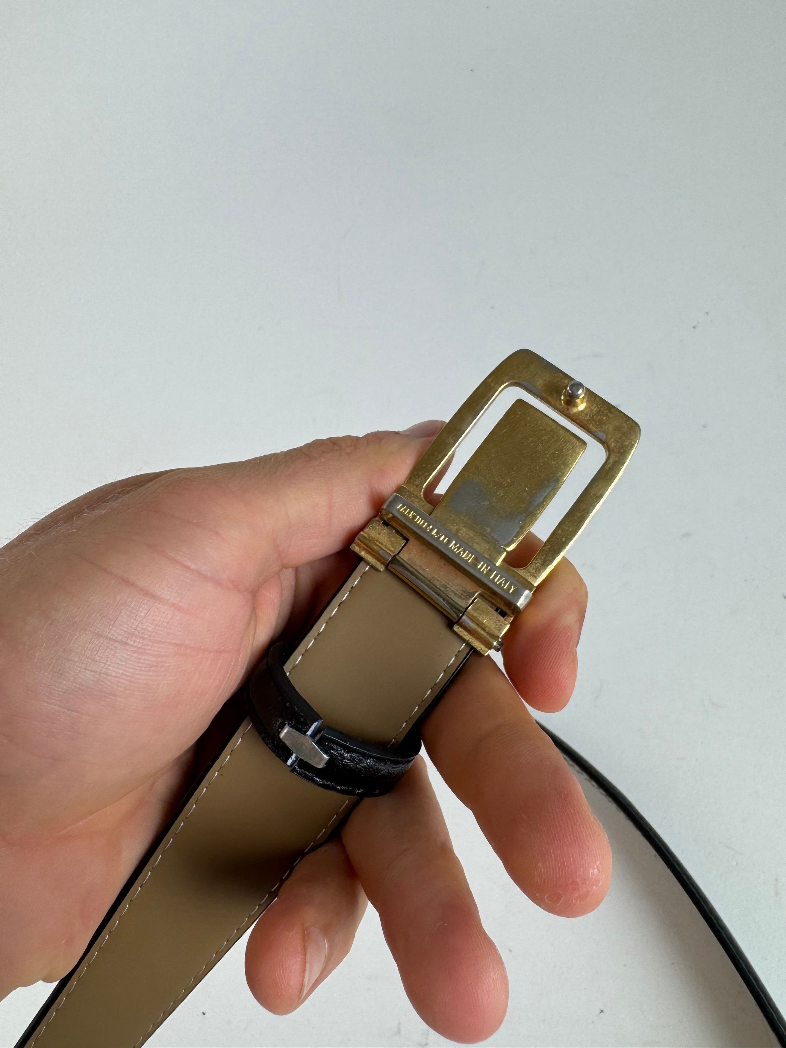 Celine Vintage Paris Leather belt black Size ONE SIZE - 7 Thumbnail