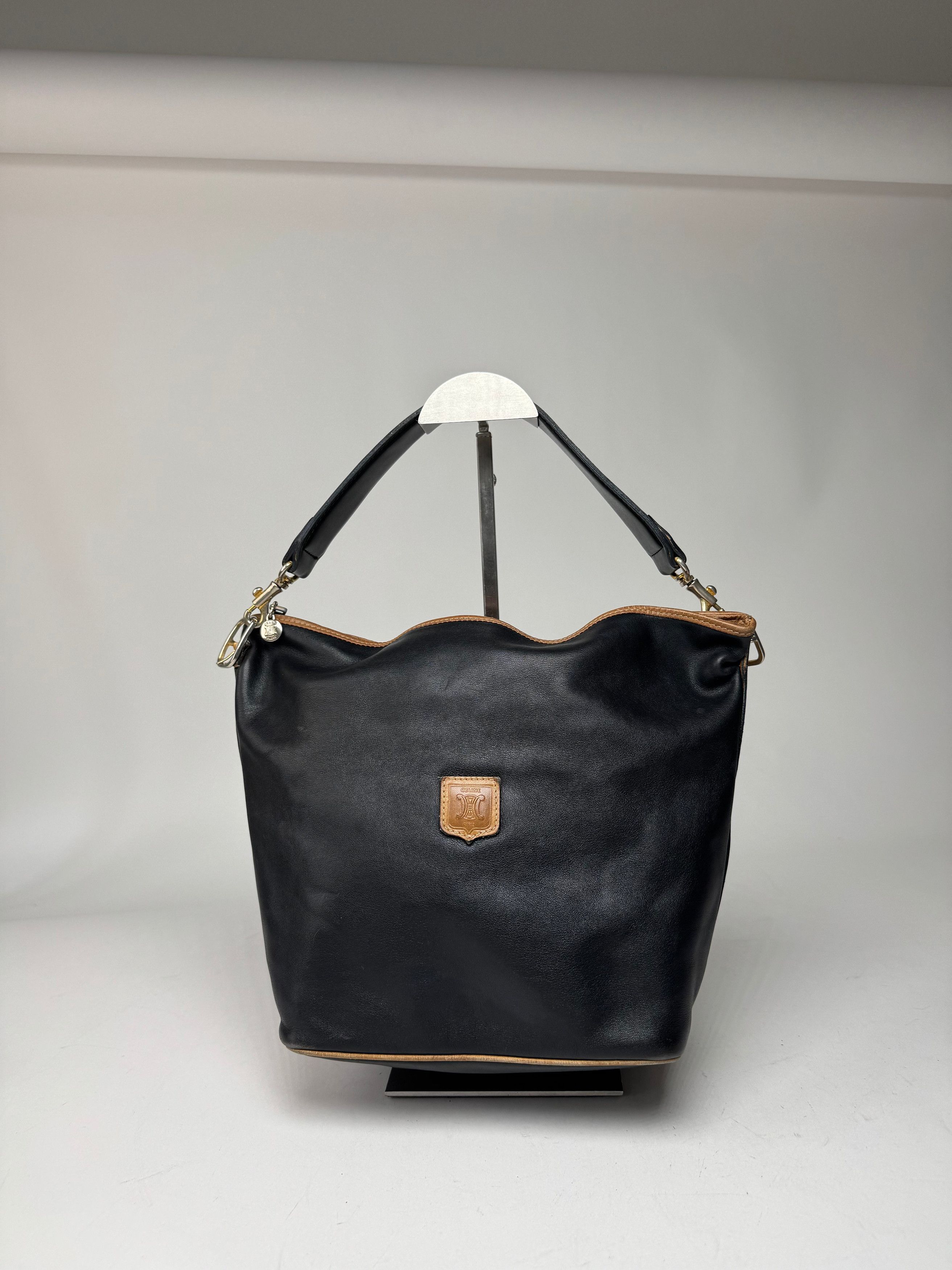 Celine Vintage Paris Sac Seau Leather Bag Black Size ONE SIZE - 11 Thumbnail