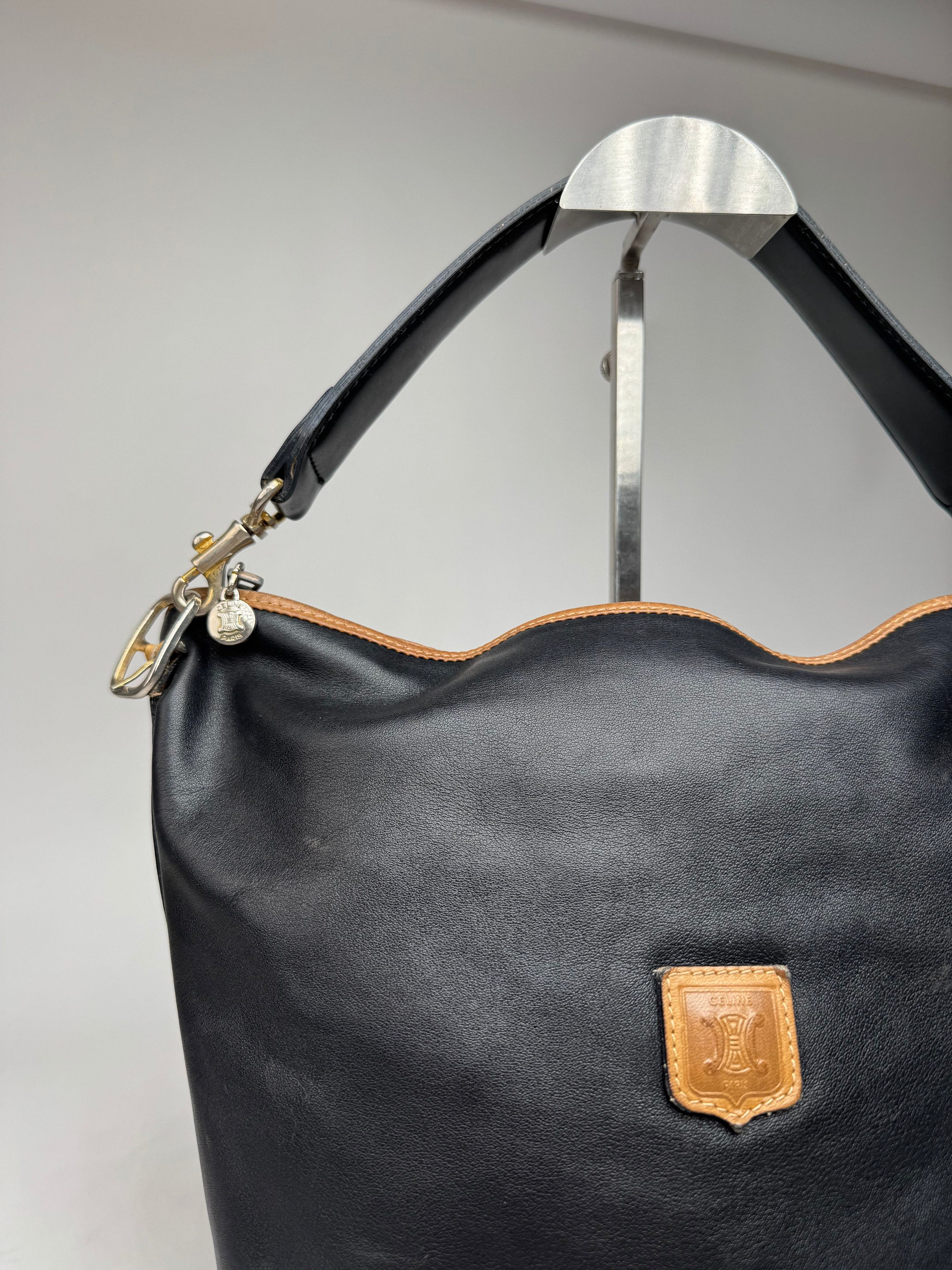 Celine Vintage Paris Sac Seau Leather Bag Black Size ONE SIZE - 10 Thumbnail
