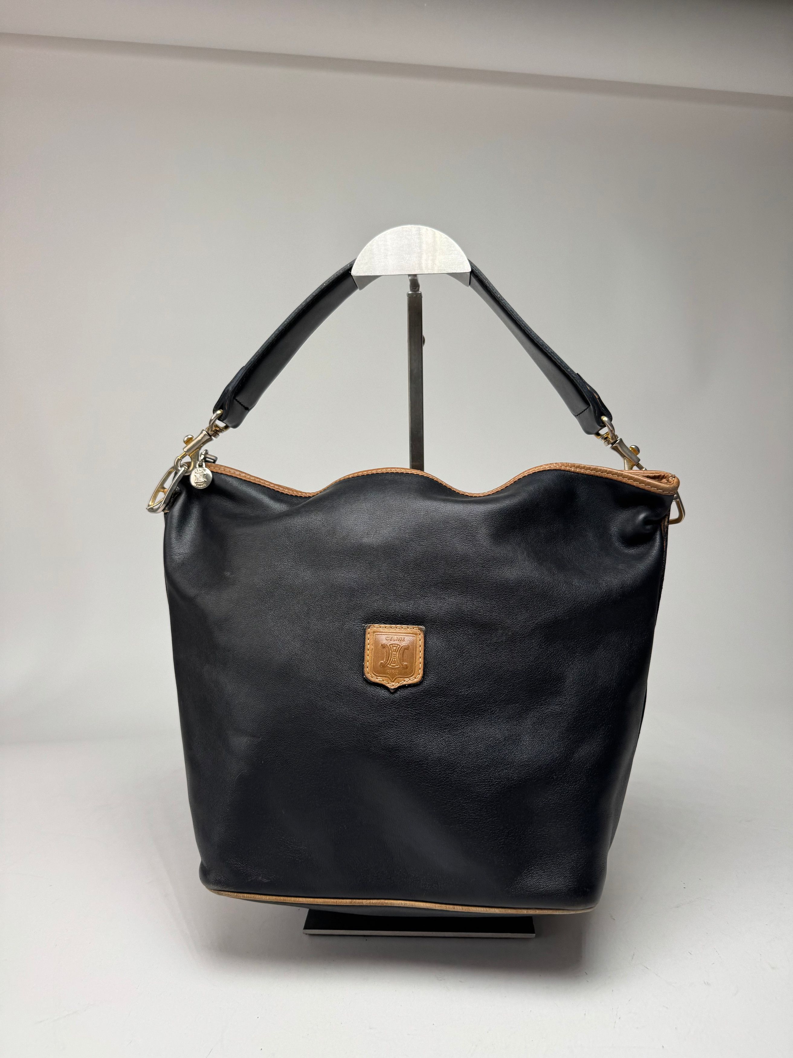 Celine Vintage Paris Sac Seau Leather Bag Black Size ONE SIZE - 13 Thumbnail