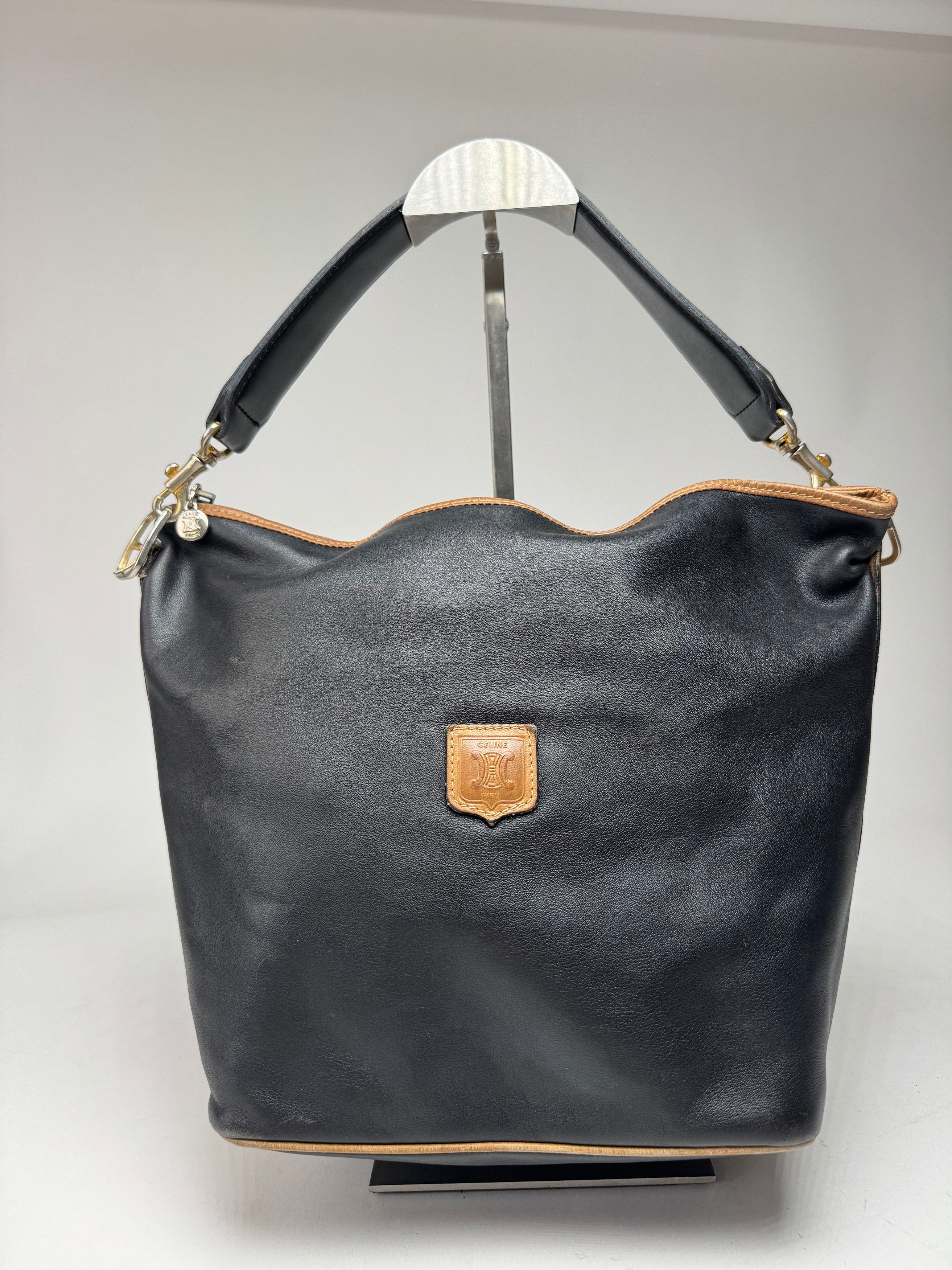 Celine Vintage Paris Sac Seau Leather Bag Black Size ONE SIZE - 12 Thumbnail