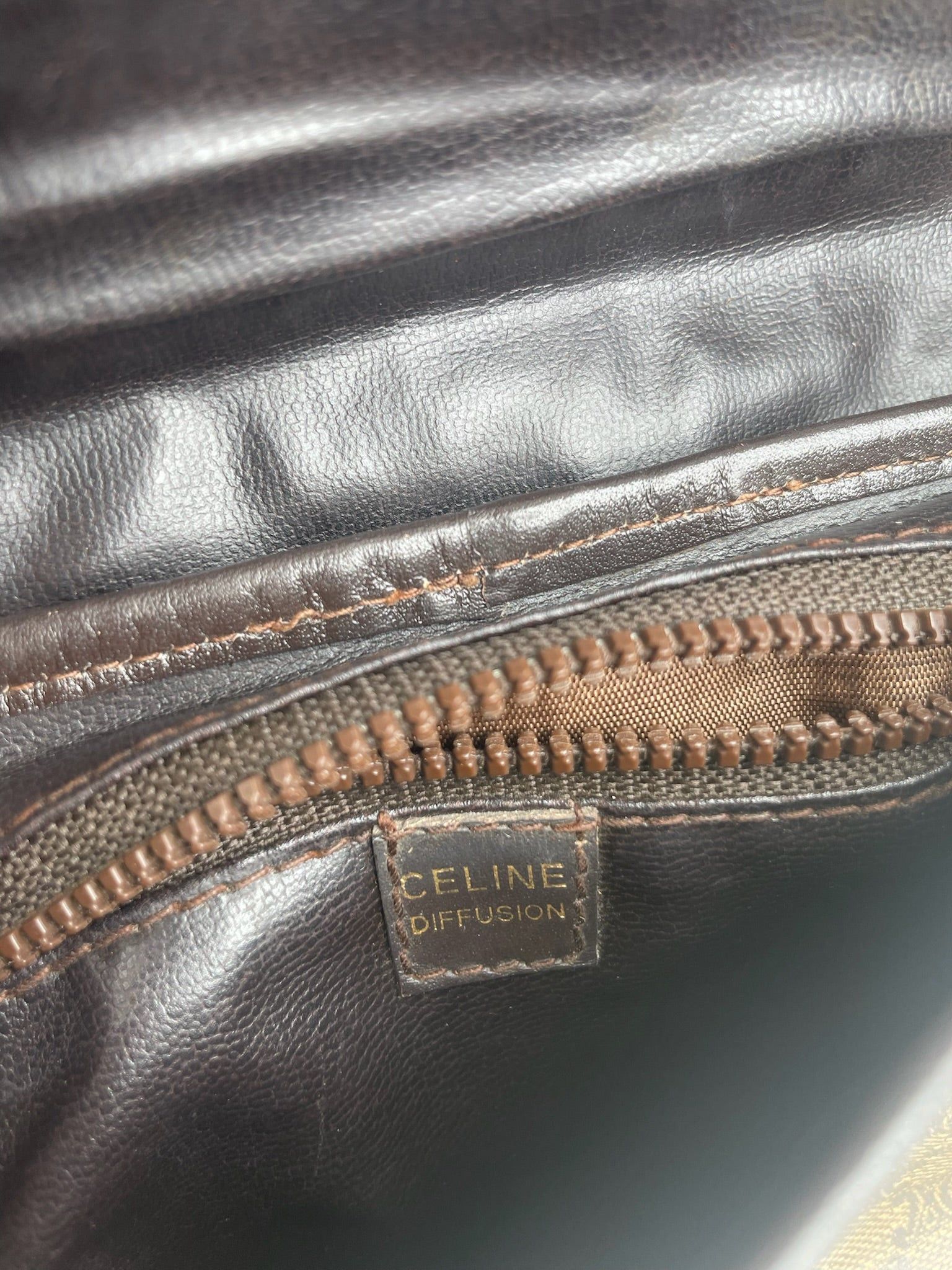 Celine Vintage Triomphe Crossbody leather Bag brown Green Size ONE SIZE - 2 Thumbnail
