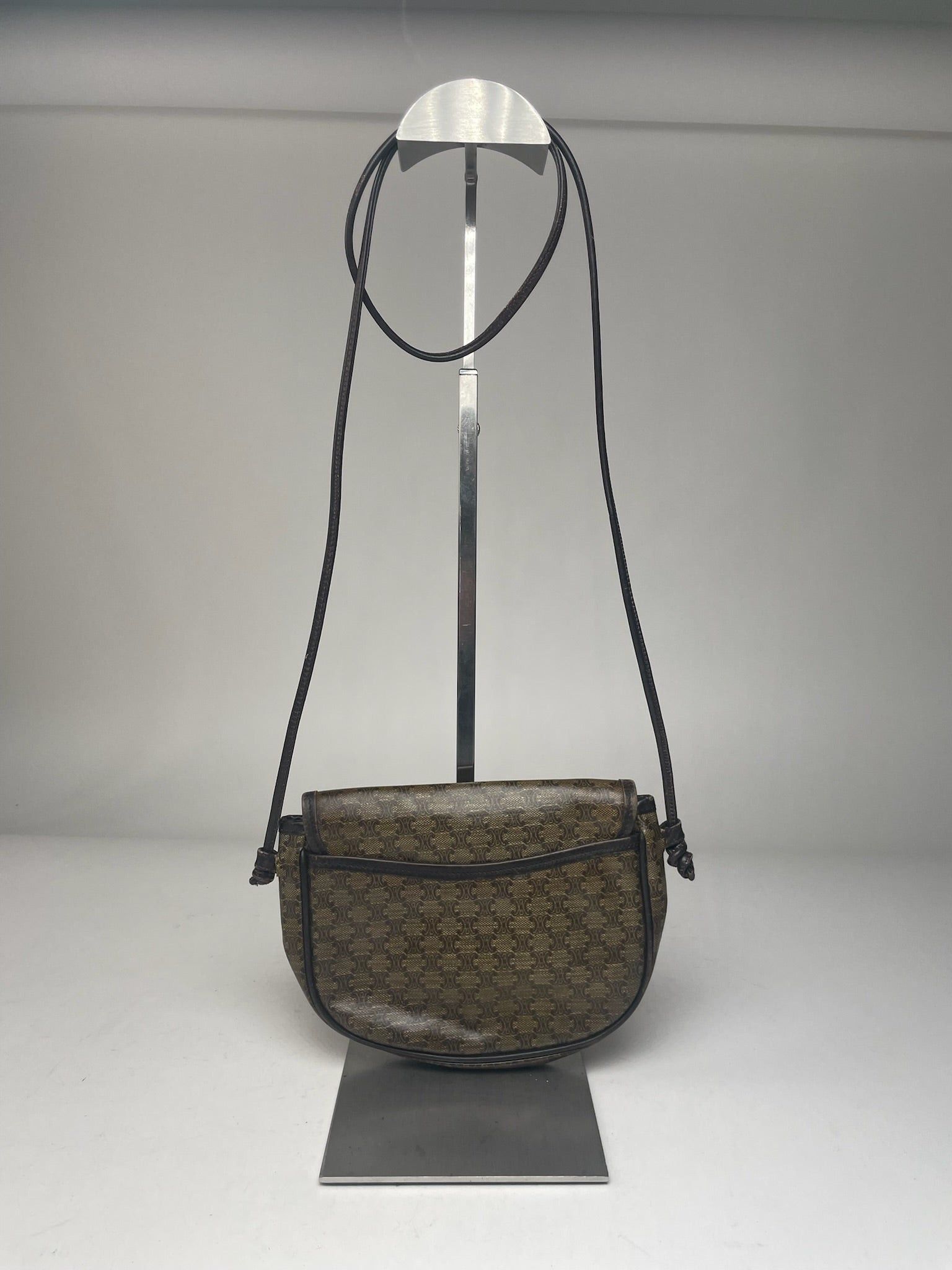 Celine Vintage Triomphe Crossbody leather Bag brown Green Size ONE SIZE - 5 Thumbnail