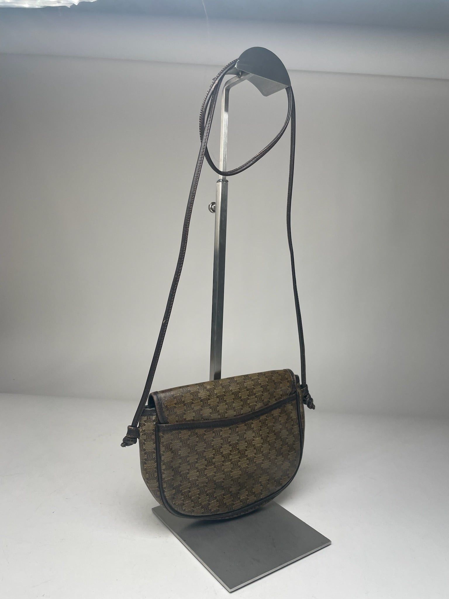 Celine Vintage Triomphe Crossbody leather Bag brown Green Size ONE SIZE - 6 Thumbnail