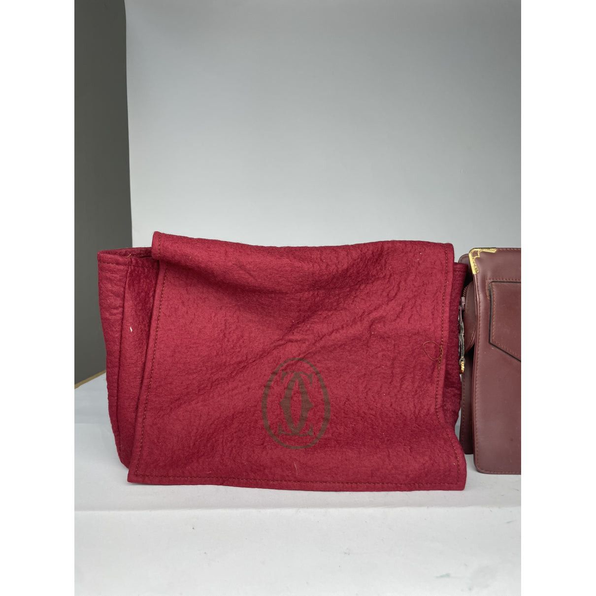 Cartier C Burgundy Patent Leather Clutch Bag Size ONE SIZE - 3 Thumbnail