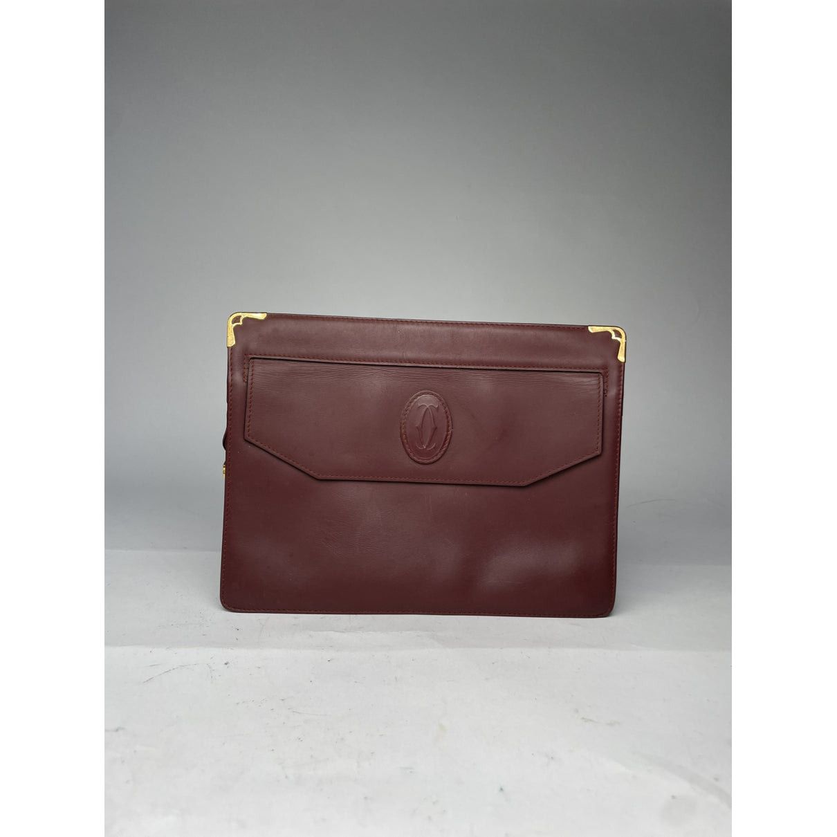 Cartier C Burgundy Patent Leather Clutch Bag Size ONE SIZE - 4 Thumbnail