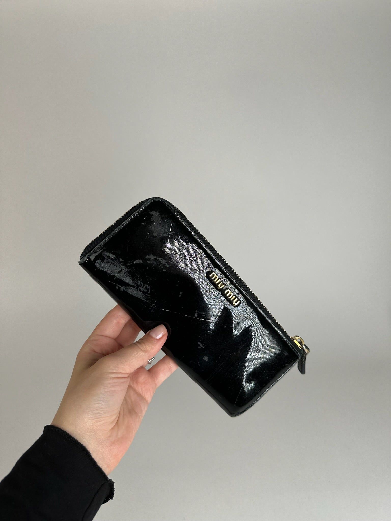 Miu Miu Vintage Patent Leather Wallet Black Size ONE SIZE - 6 Thumbnail