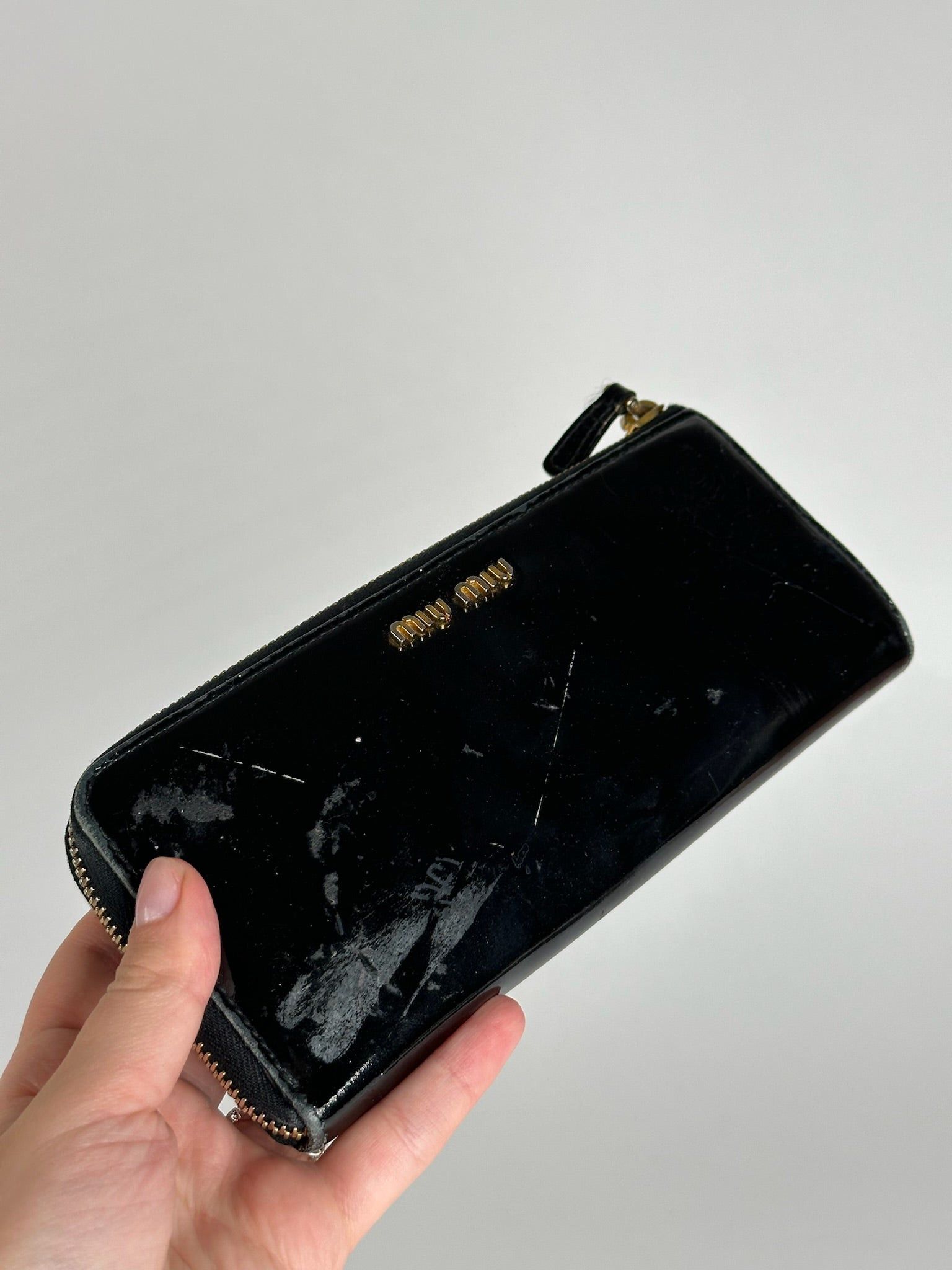 Miu Miu Vintage Patent Leather Wallet Black Size ONE SIZE - 7 Thumbnail