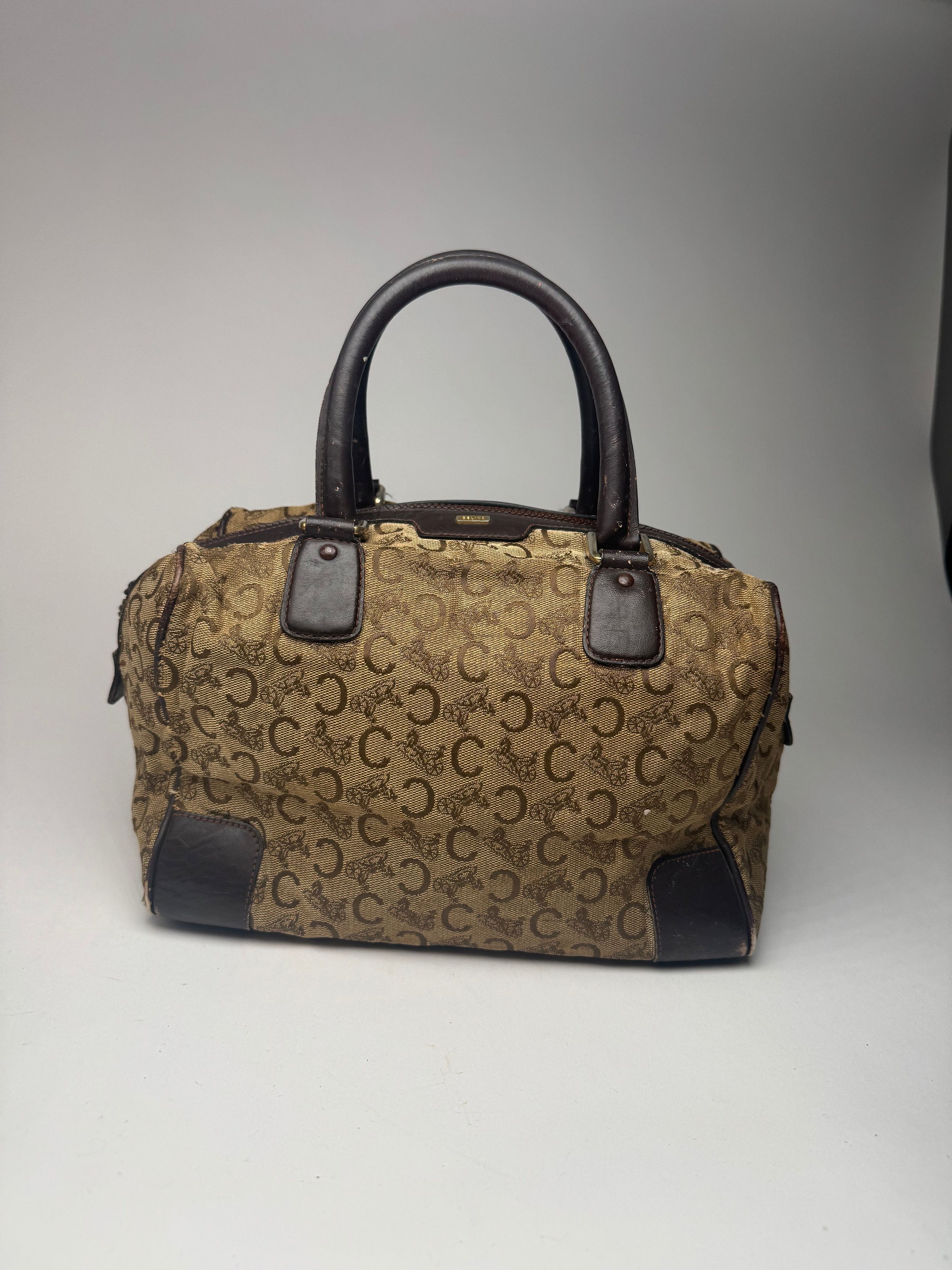 Celine Vintage Paris macadam monogram canvas leather bag black kame Size ONE SIZE - 7 Thumbnail