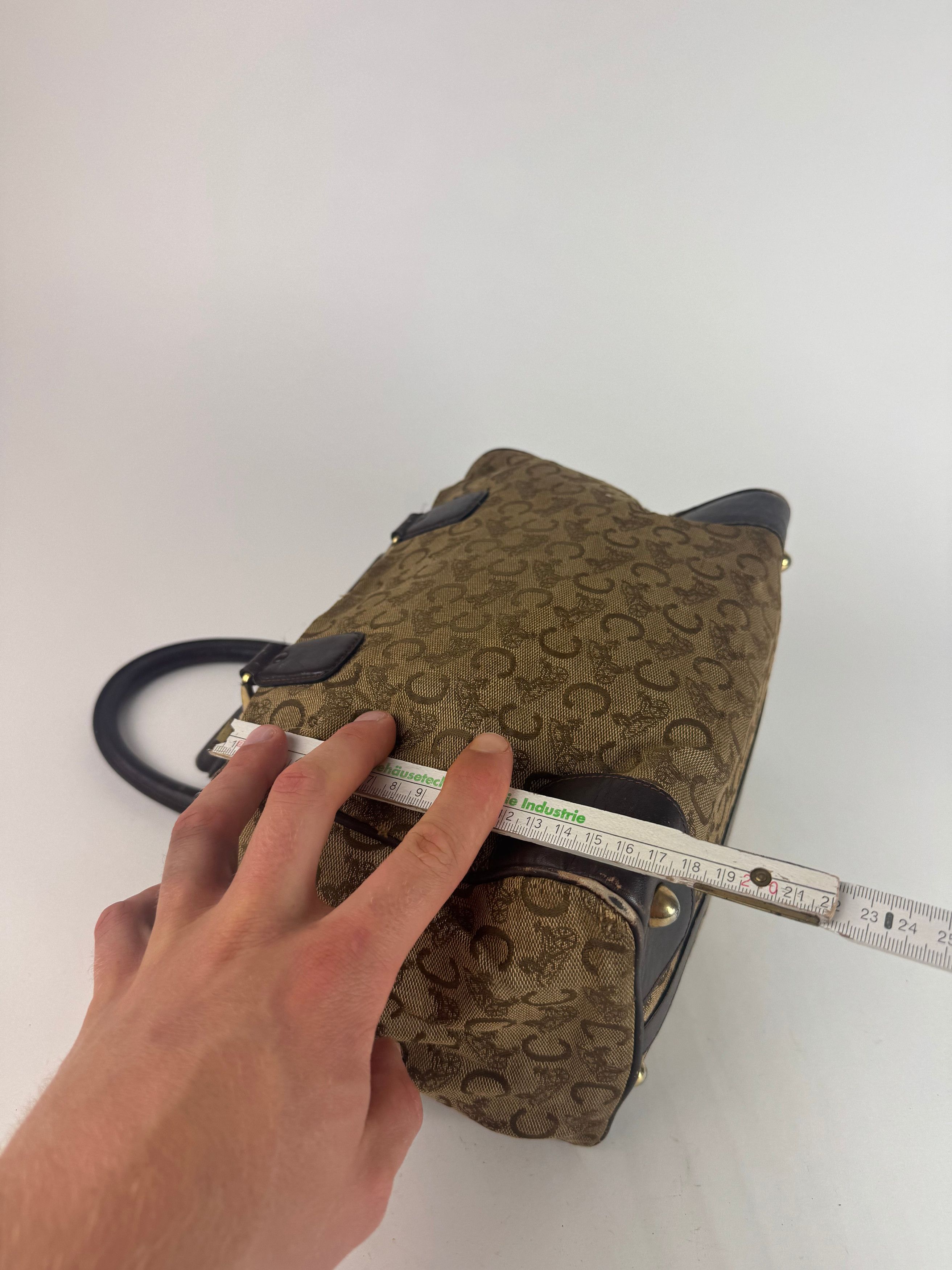Celine Vintage Paris macadam monogram canvas leather bag black kame Size ONE SIZE - 4 Thumbnail