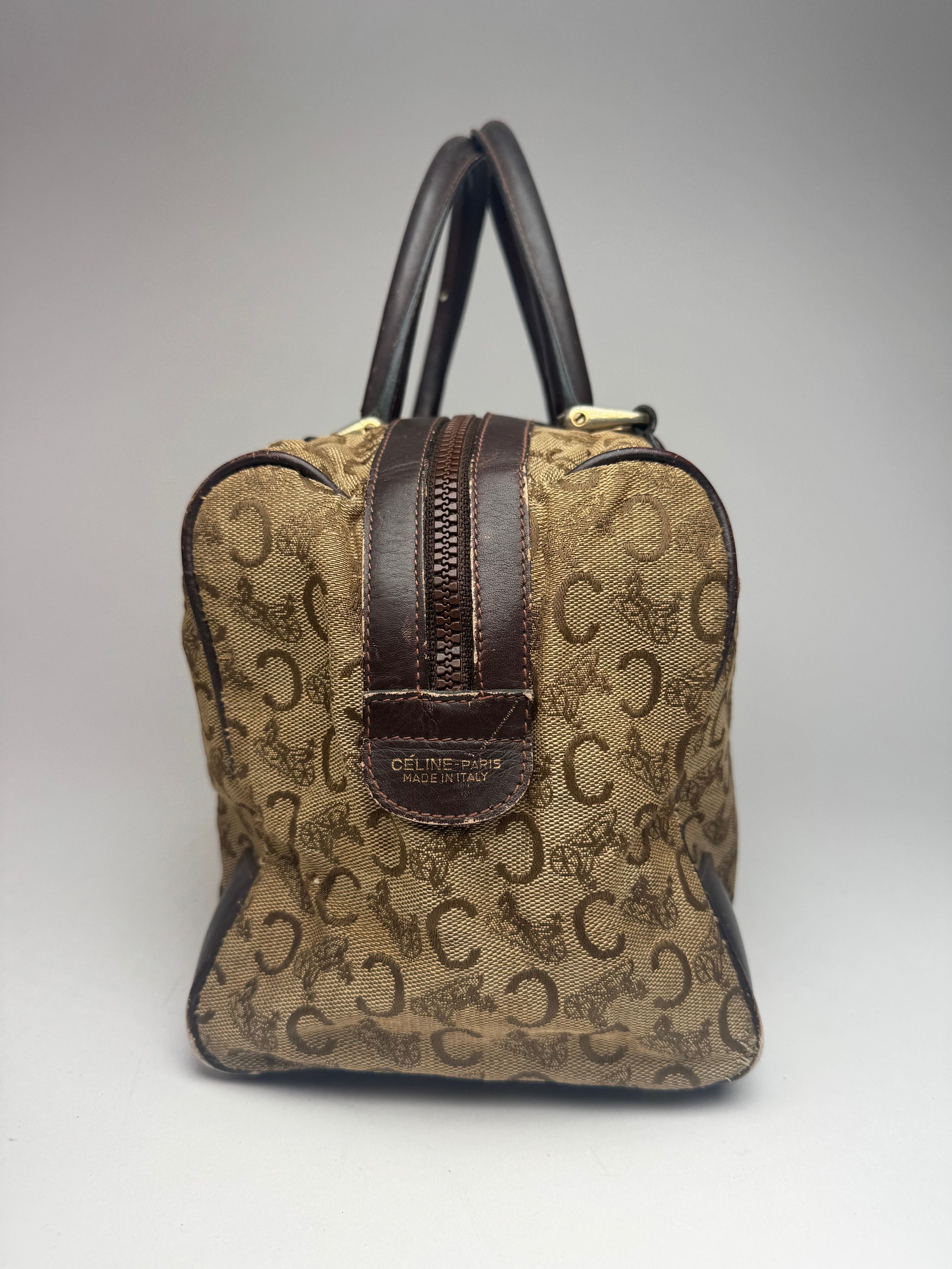 Celine Vintage Paris macadam monogram canvas leather bag black kame Size ONE SIZE - 9 Thumbnail
