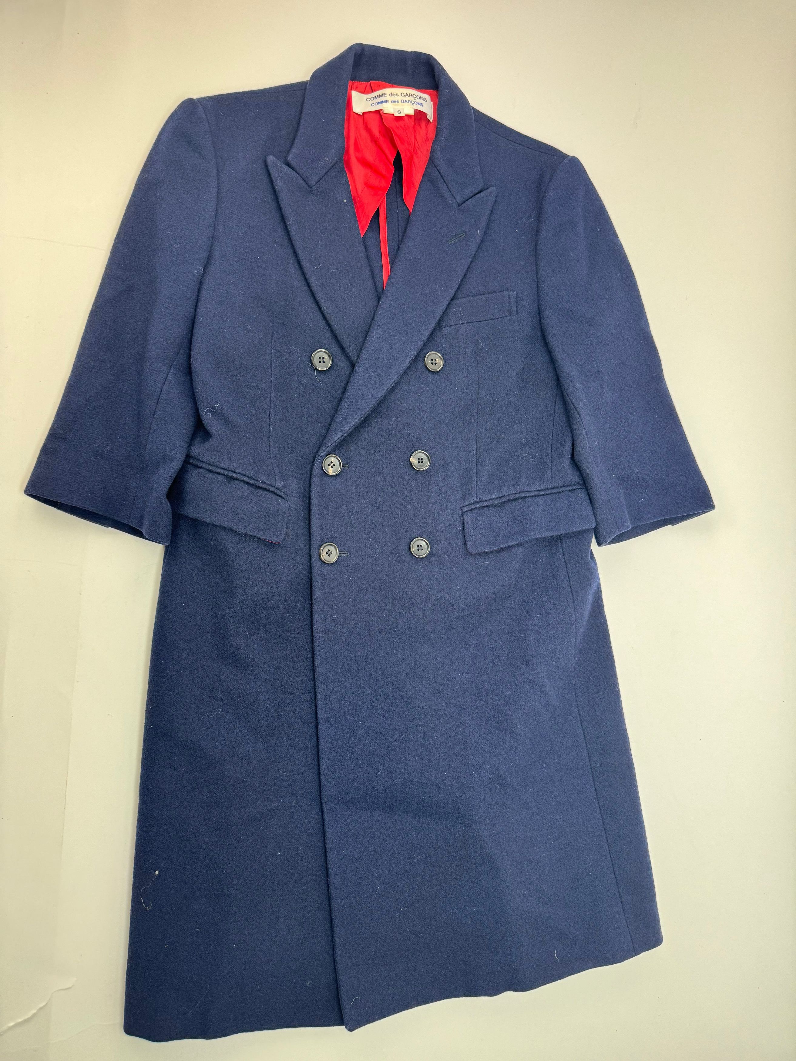Comme des Garcons Vintage Comme Des Garçons Wool Trenchcoat M Navy Size S / US 4 / IT 40 - 15 Thumbnail
