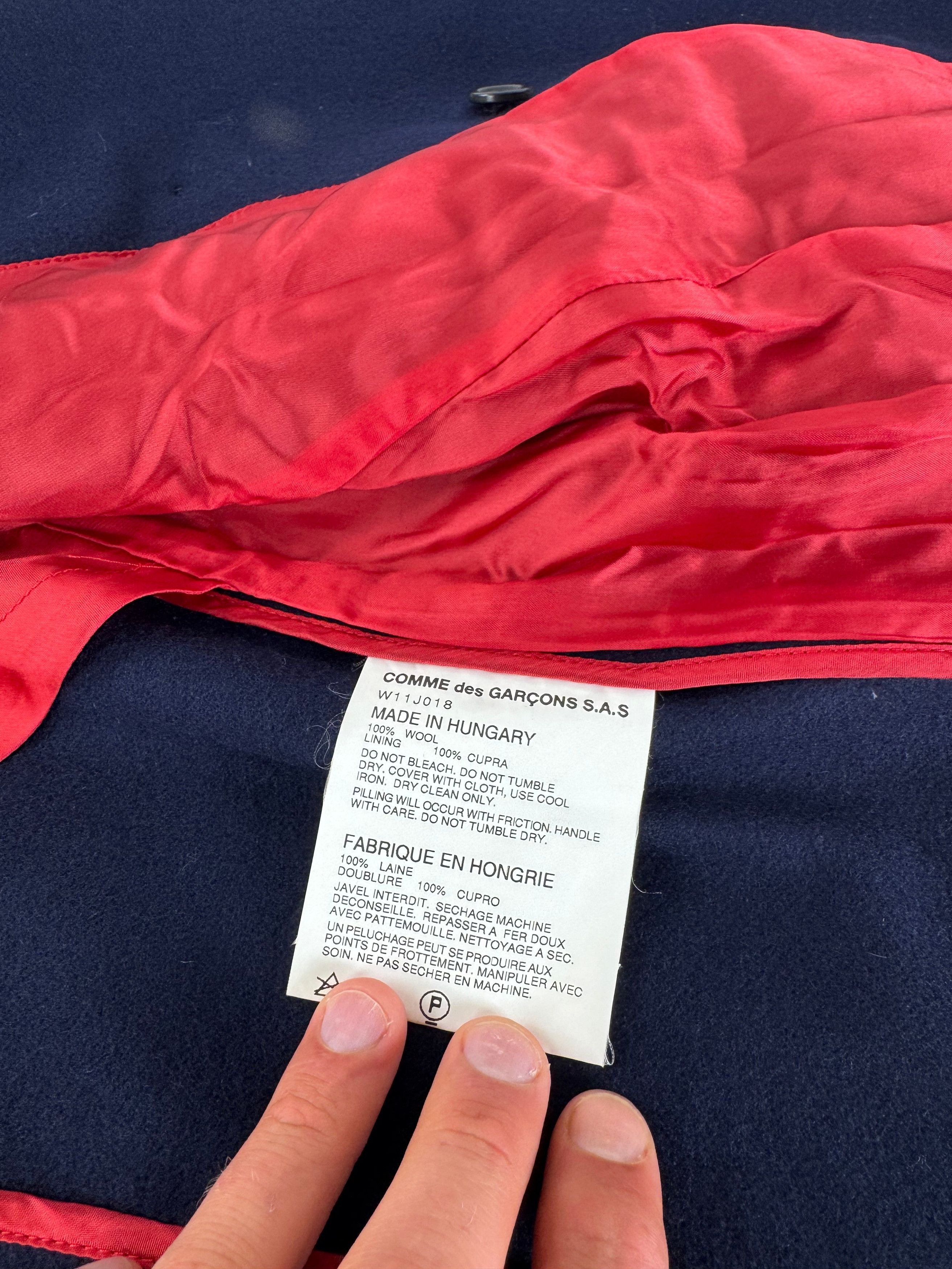 Comme des Garcons Vintage Comme Des Garçons Wool Trenchcoat M Navy Size S / US 4 / IT 40 - 4 Thumbnail