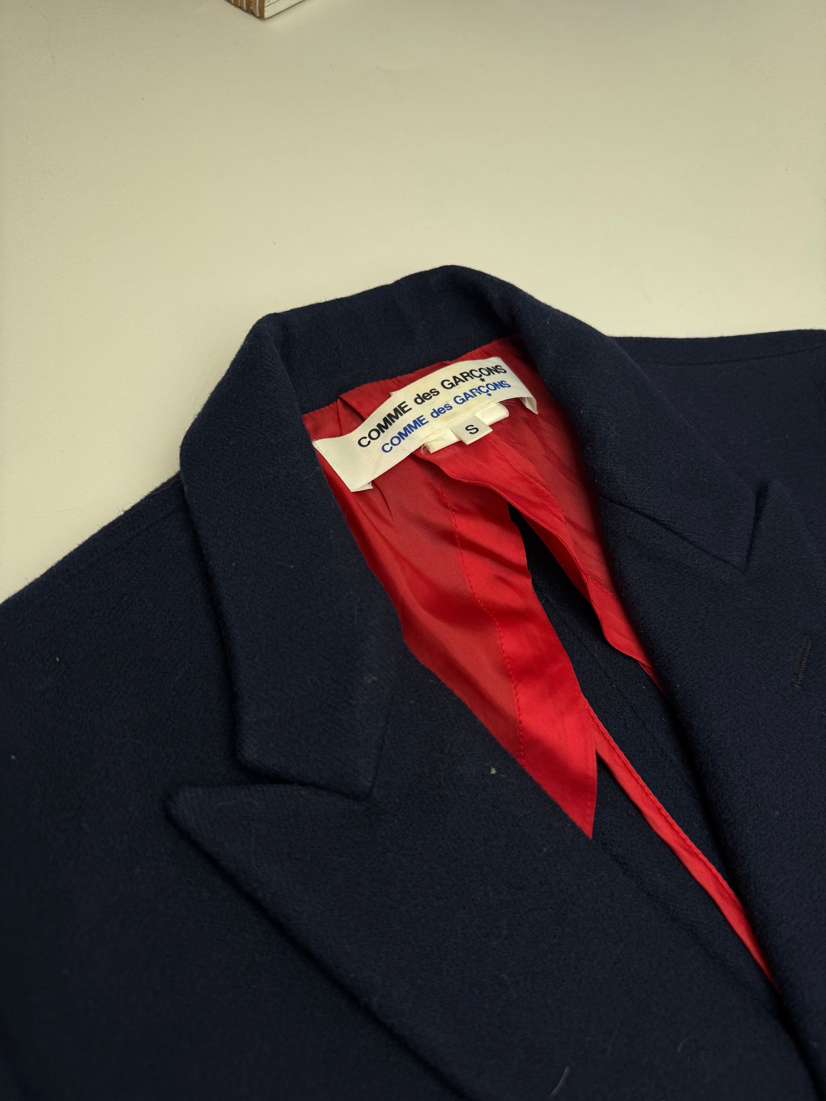 Comme des Garcons Vintage Comme Des Garçons Wool Trenchcoat M Navy Size S / US 4 / IT 40 - 12 Thumbnail