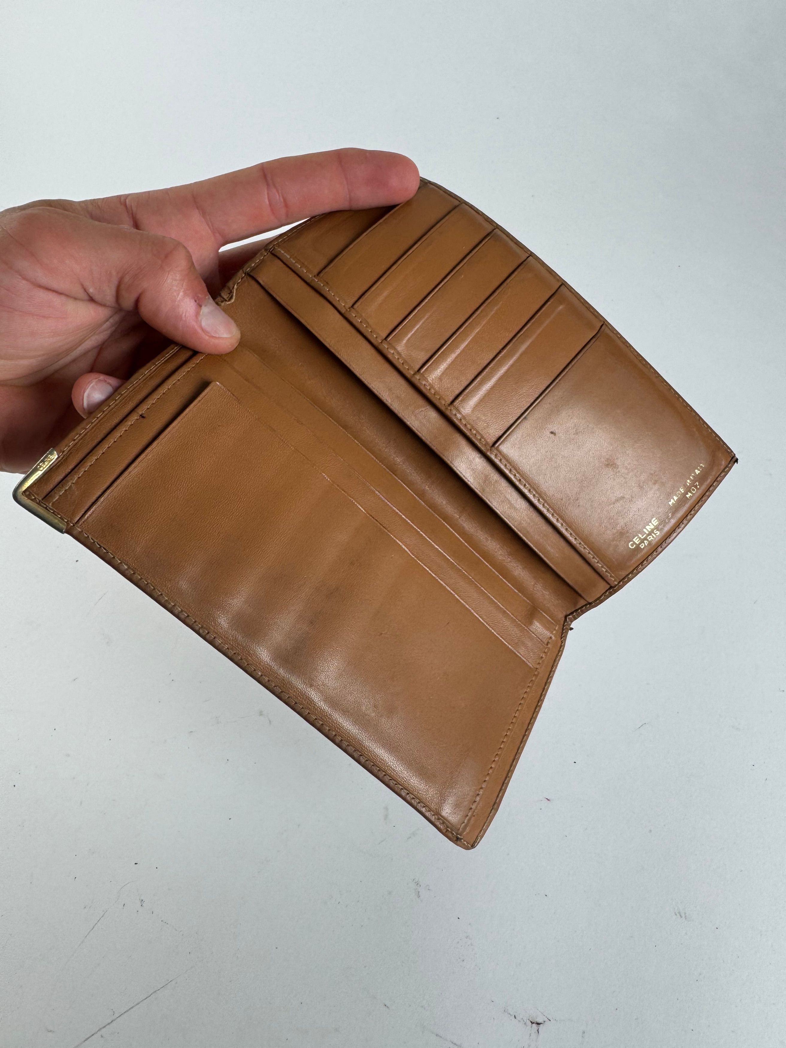 Celine Vintage Monogram Leather cardholder ID Holder Brown Size ONE SIZE - 4 Thumbnail