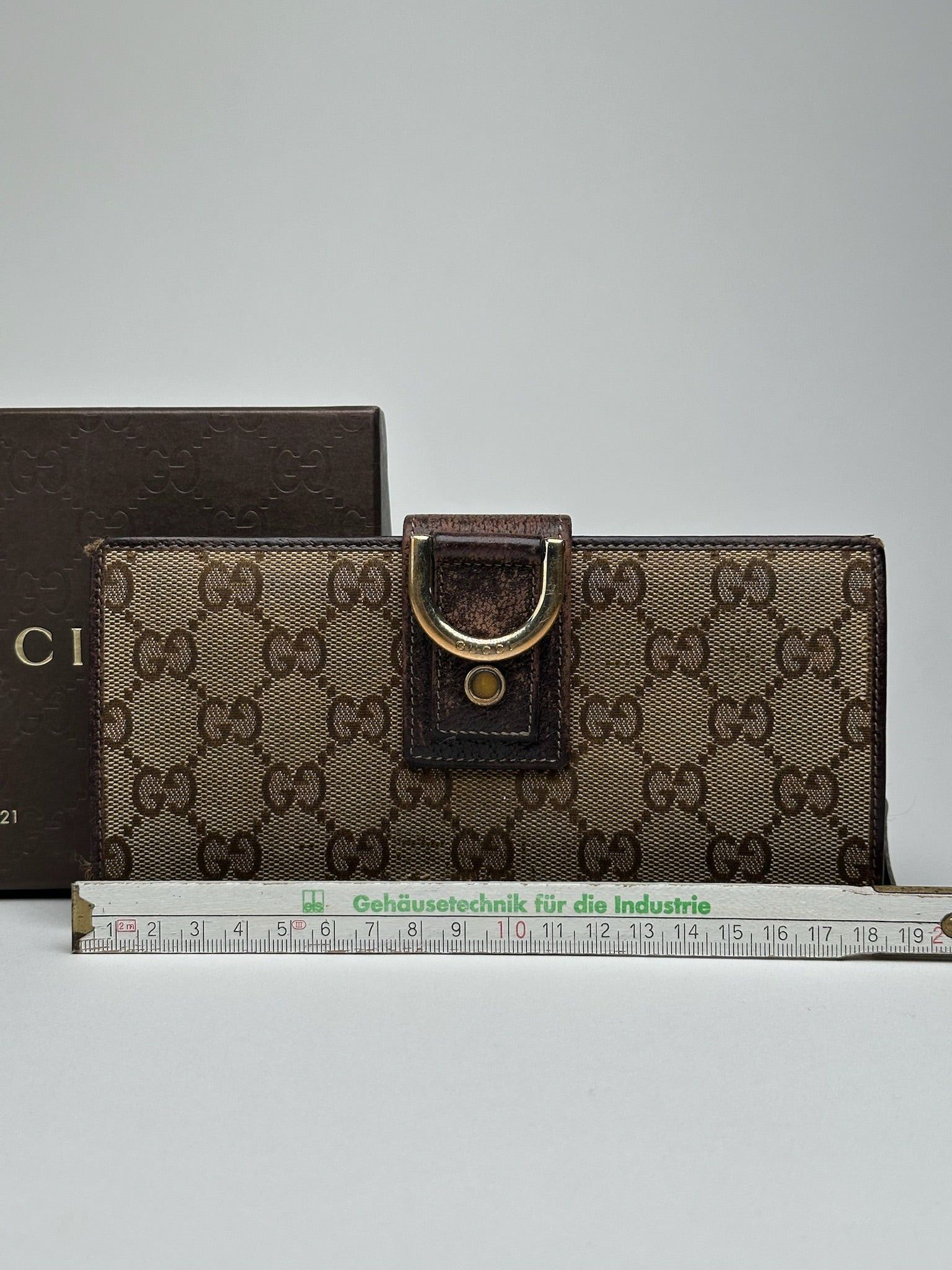 Gucci Vintage Monogram Leather wallet beige brown Size ONE SIZE - 8 Thumbnail