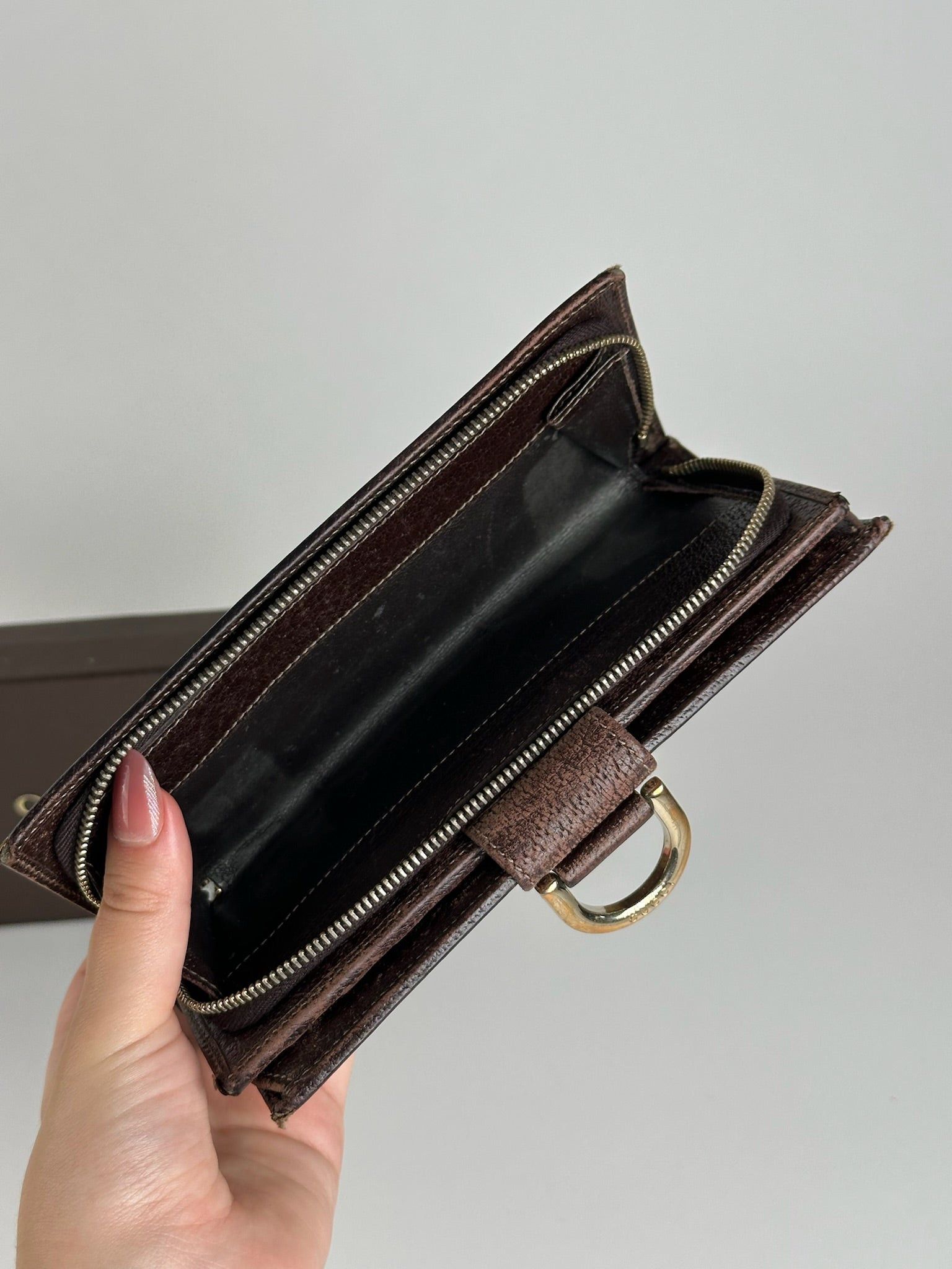 Gucci Vintage Monogram Leather wallet beige brown Size ONE SIZE - 4 Thumbnail