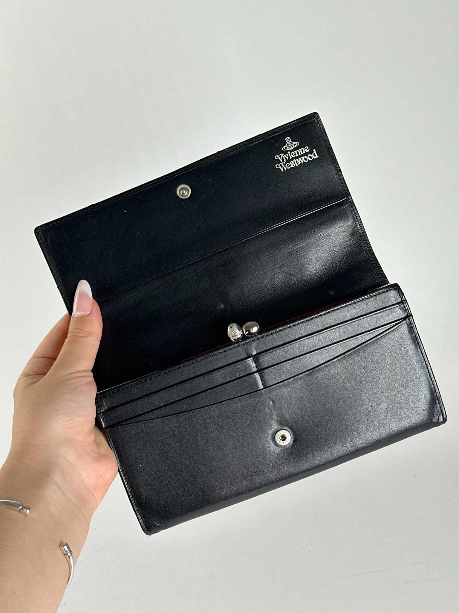 Vivienne Westwood Vintage leather wallet black Size ONE SIZE - 7 Thumbnail