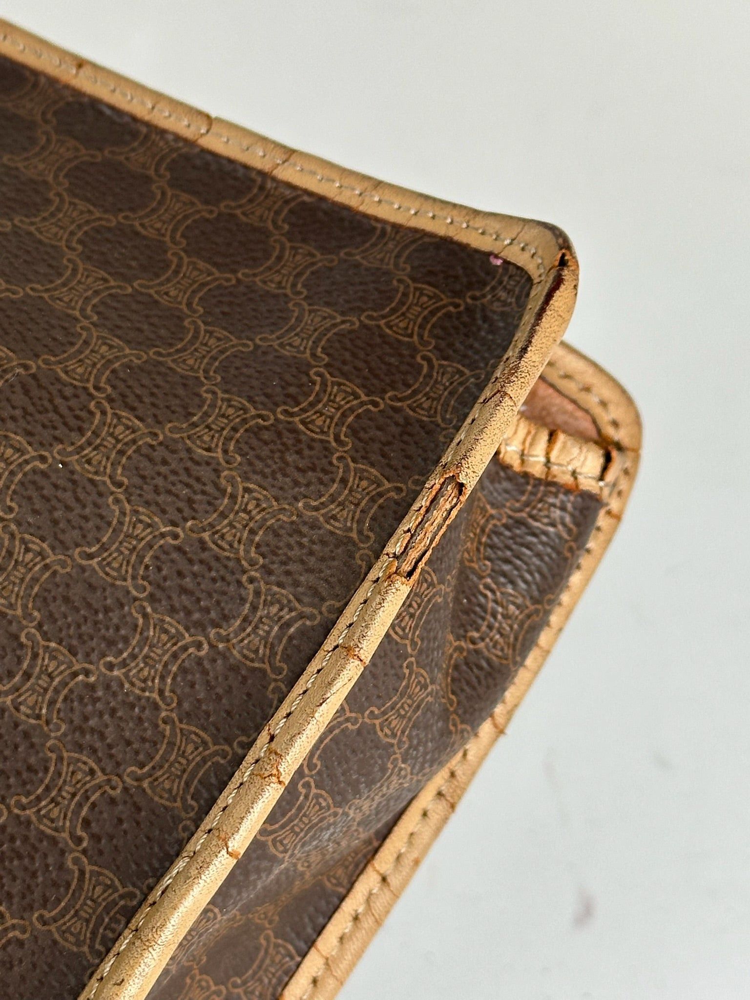 Celine Vintage Paris Monogram Leather clutch brown Size ONE SIZE - 7 Thumbnail