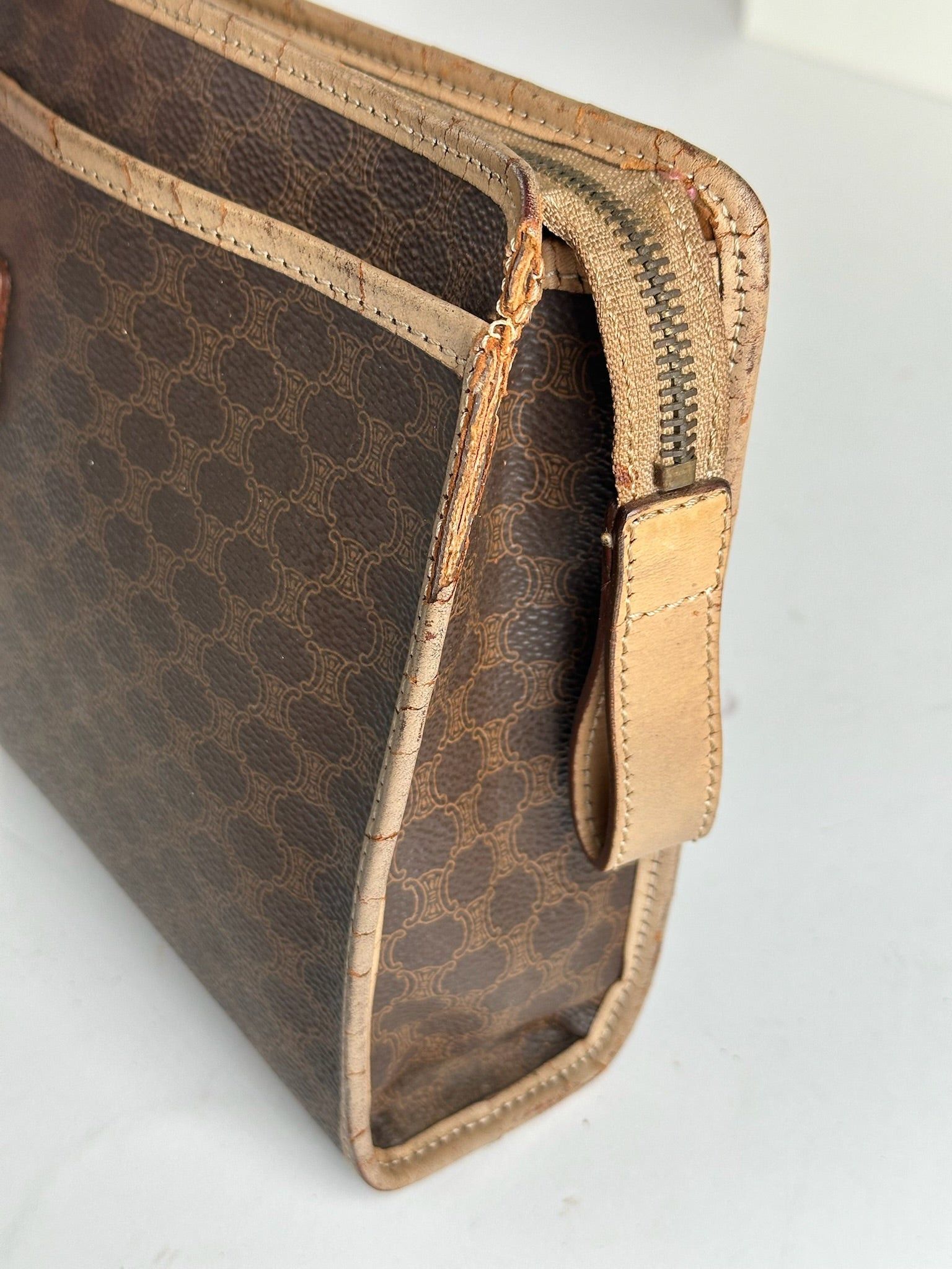 Celine Vintage Paris Monogram Leather clutch brown Size ONE SIZE - 6 Thumbnail