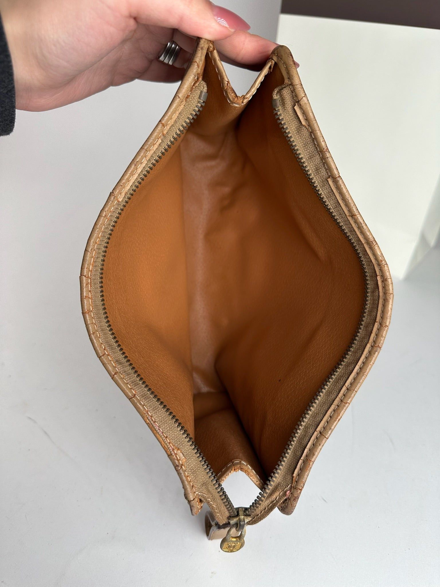 Celine Vintage Paris Monogram Leather clutch brown Size ONE SIZE - 4 Thumbnail