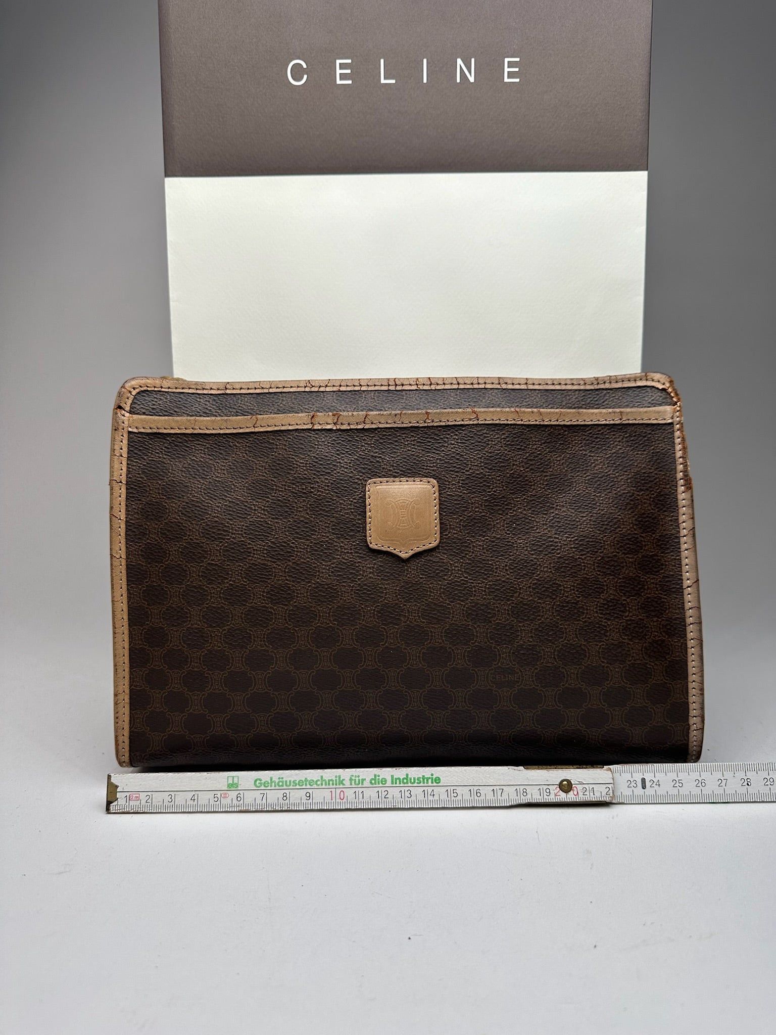 Celine Vintage Paris Monogram Leather clutch brown Size ONE SIZE - 13 Thumbnail