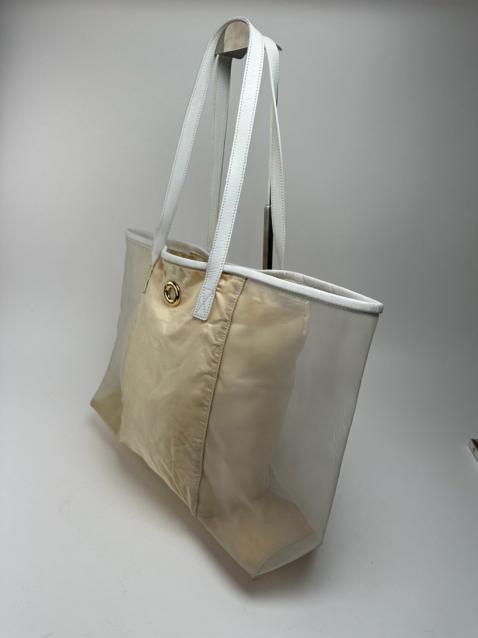Celine Vintage Paris transparent shopper bag white Size ONE SIZE - 11 Thumbnail