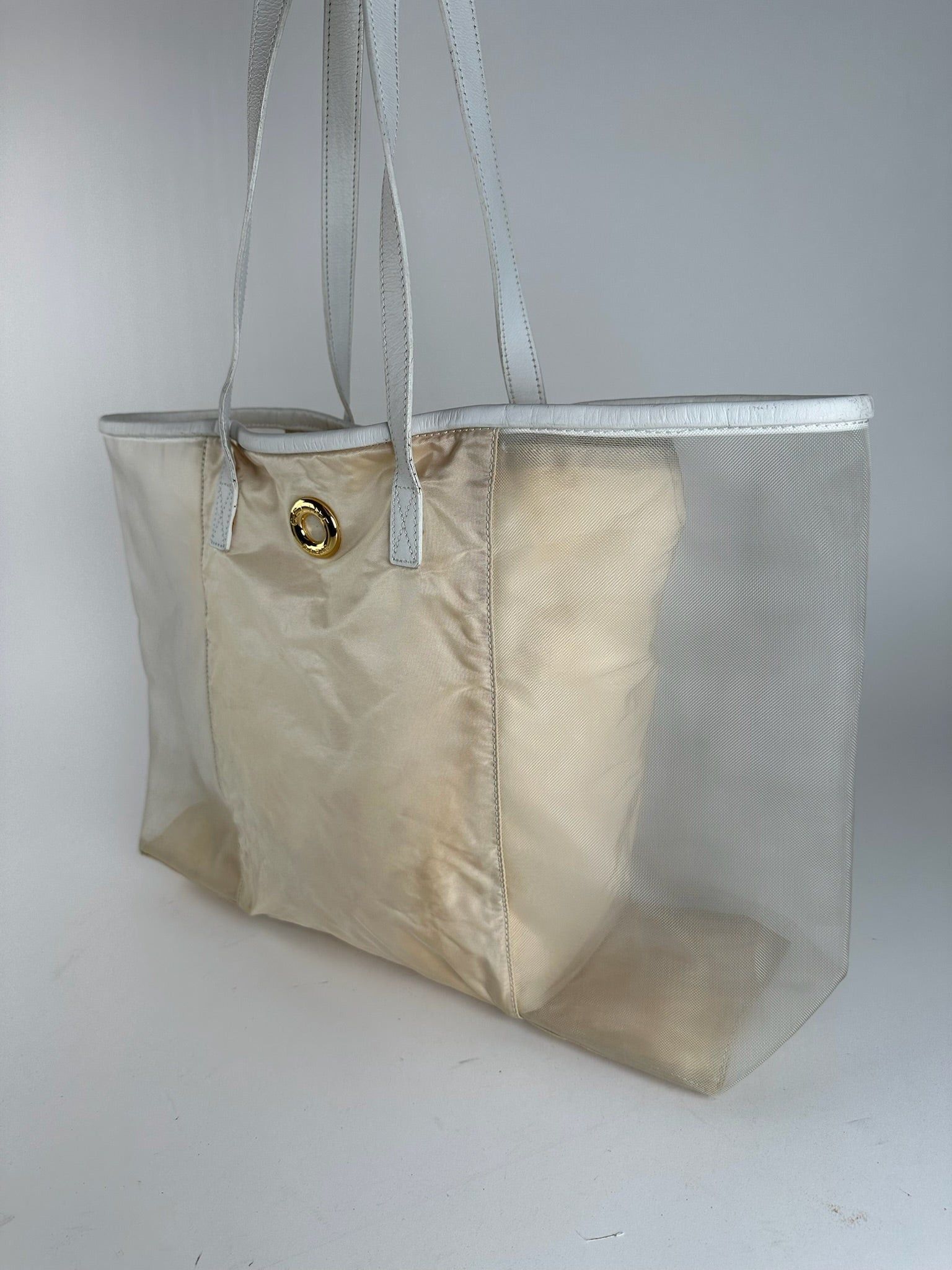 Celine Vintage Paris transparent shopper bag white Size ONE SIZE - 9 Thumbnail