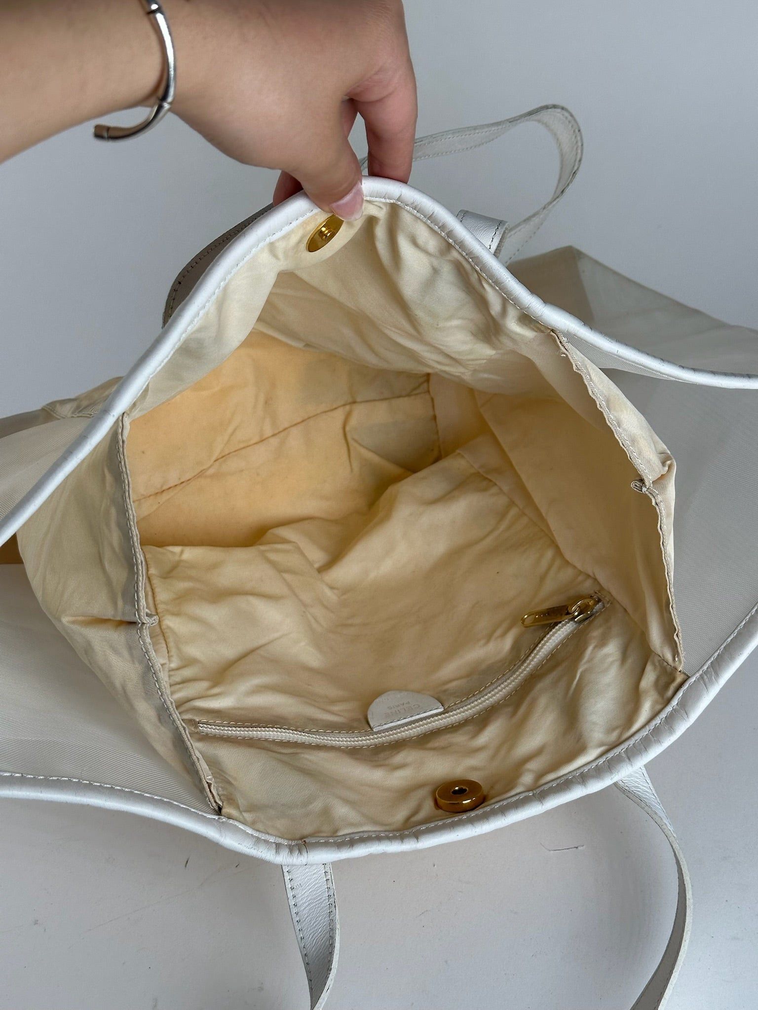 Celine Vintage Paris transparent shopper bag white Size ONE SIZE - 8 Thumbnail