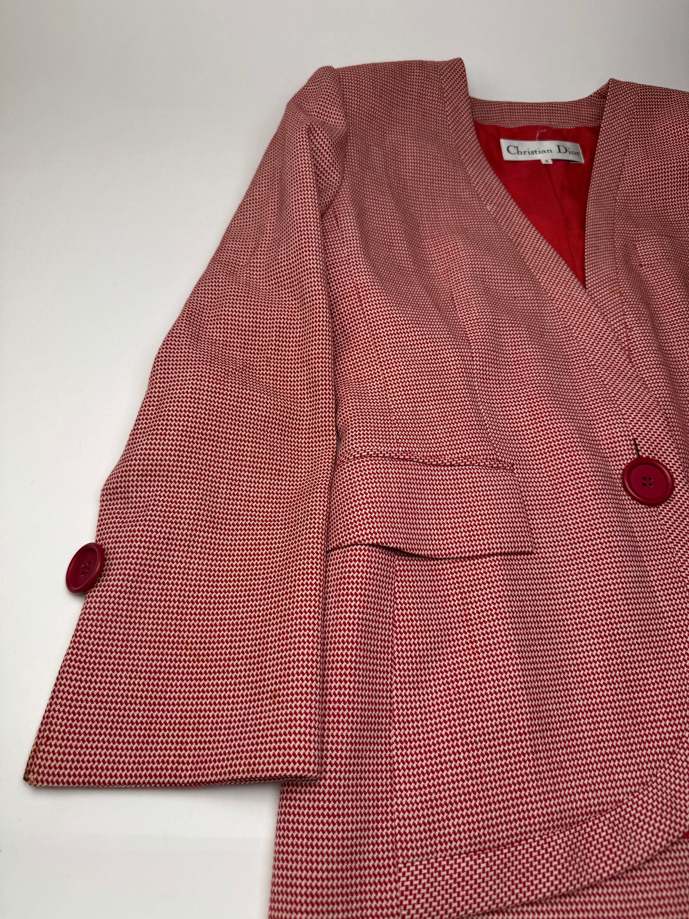 Dior Vintage Trenchcoat Blazer red white L Size L / US 10 / IT 46 - 11 Thumbnail