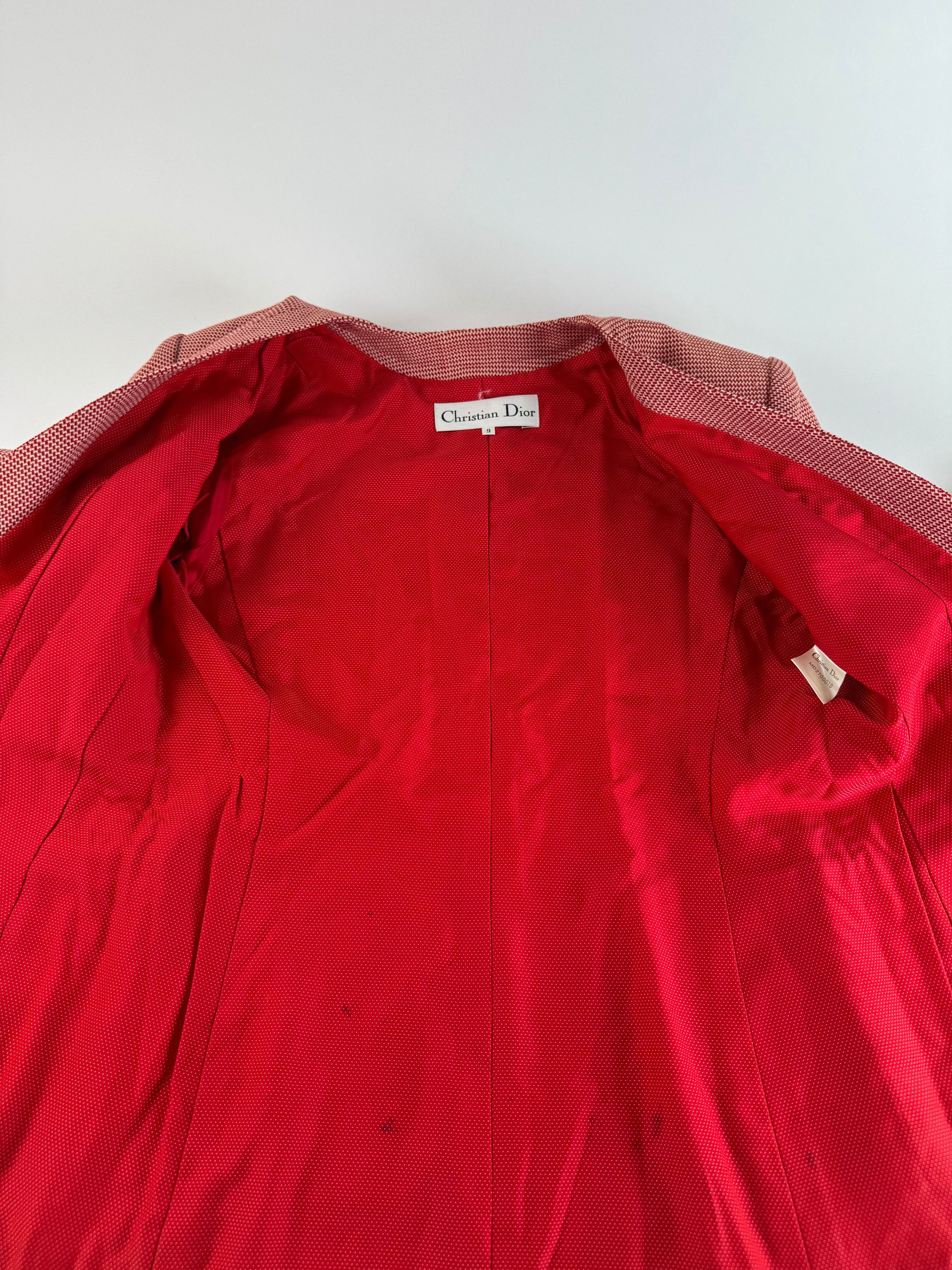 Dior Vintage Trenchcoat Blazer red white L Size L / US 10 / IT 46 - 8 Thumbnail