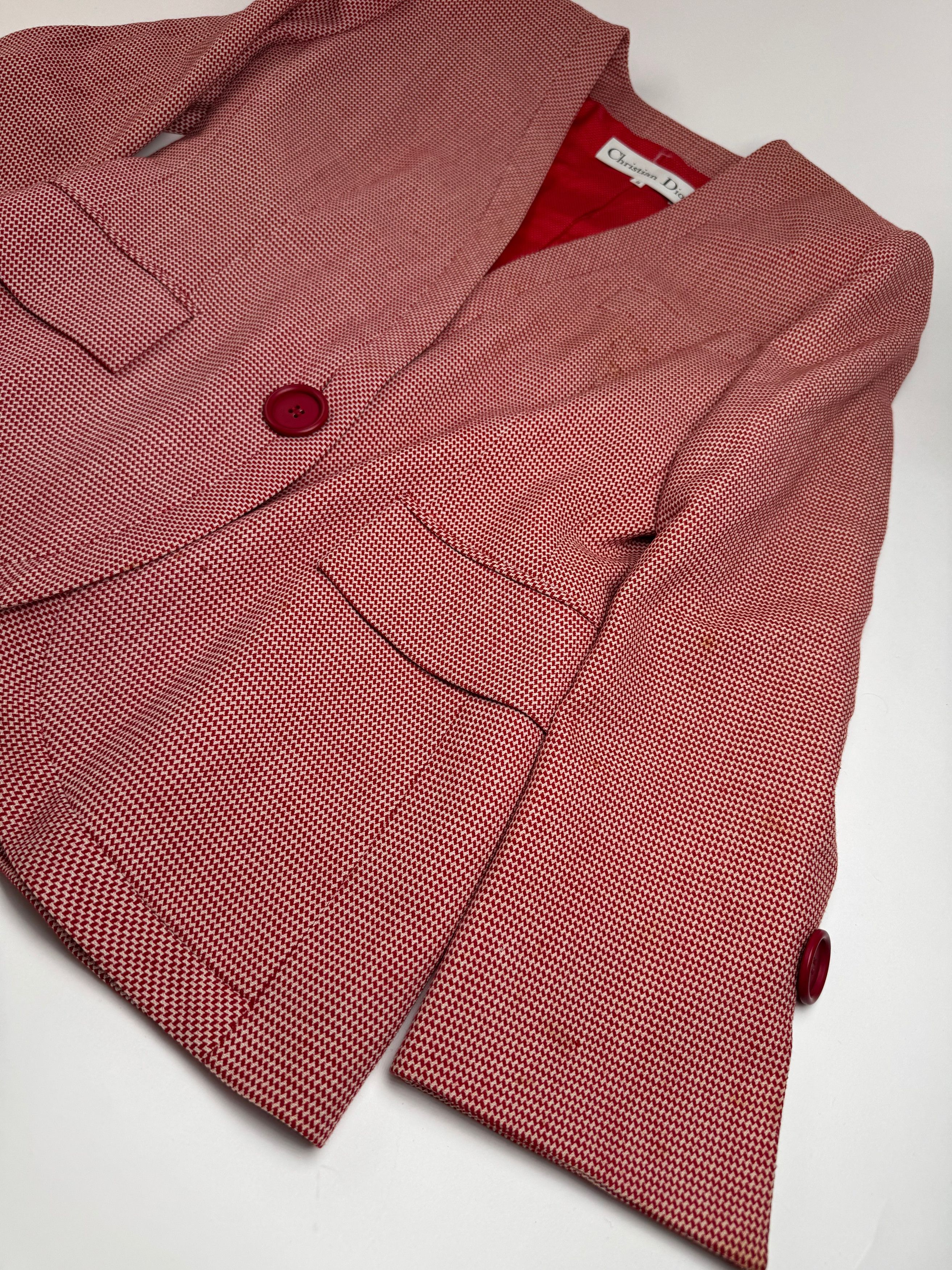 Dior Vintage Trenchcoat Blazer red white L Size L / US 10 / IT 46 - 5 Thumbnail